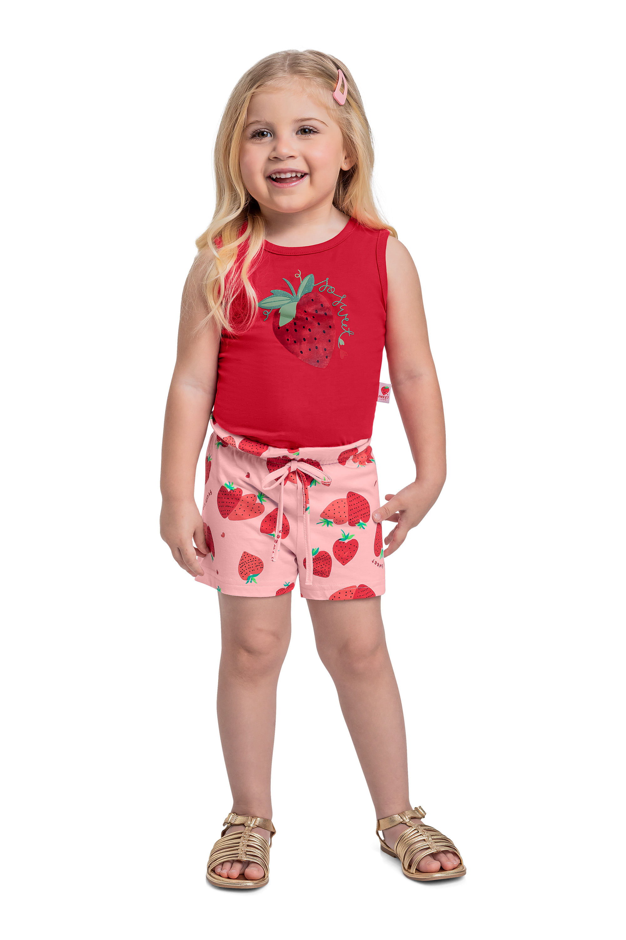 Conjunto Infantil Morangos para Menina (Vermelho) Bee Loop - Imagem 36