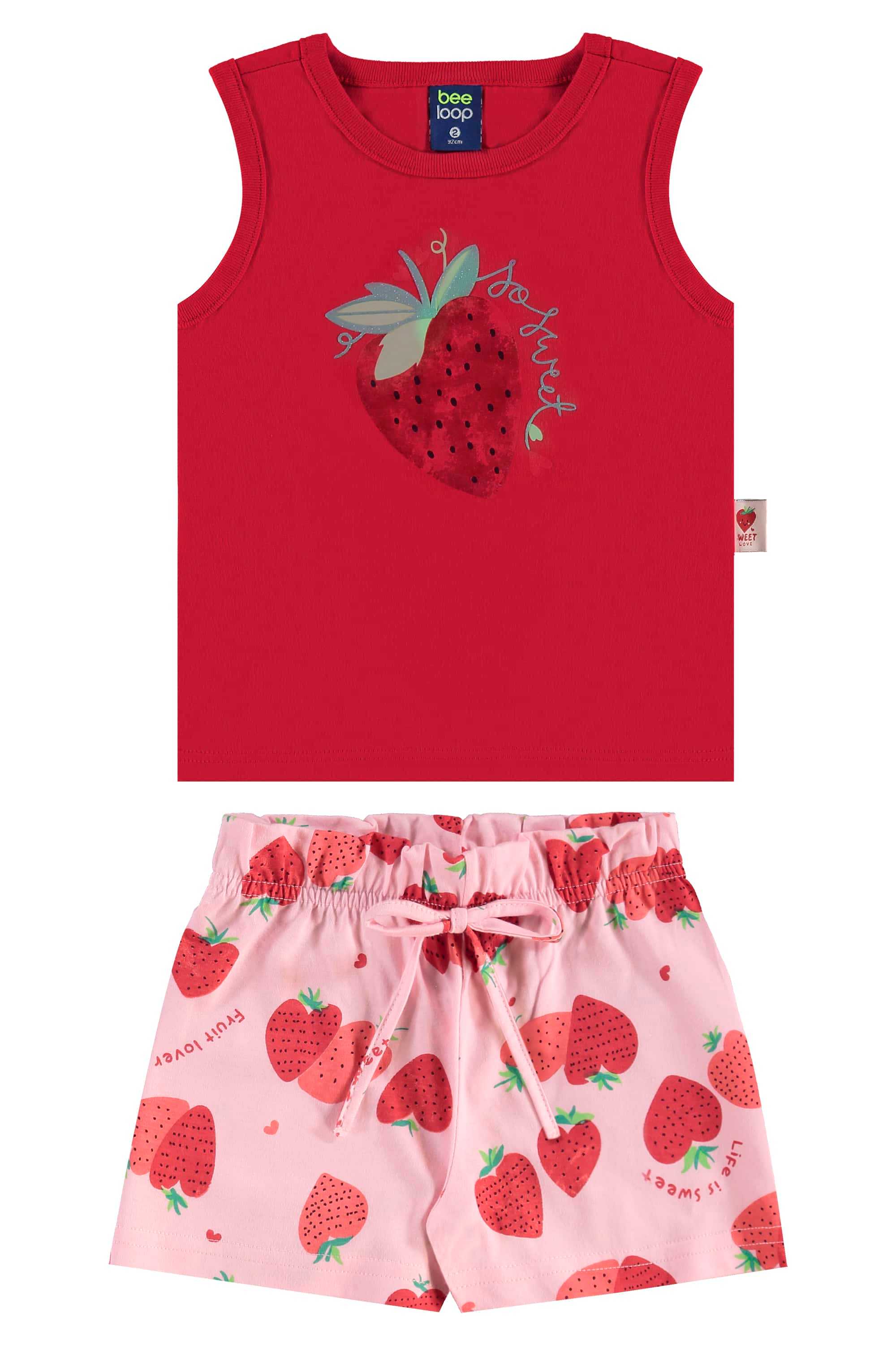 Conjunto Infantil Morangos para Menina (Vermelho) Bee Loop - Imagem 23