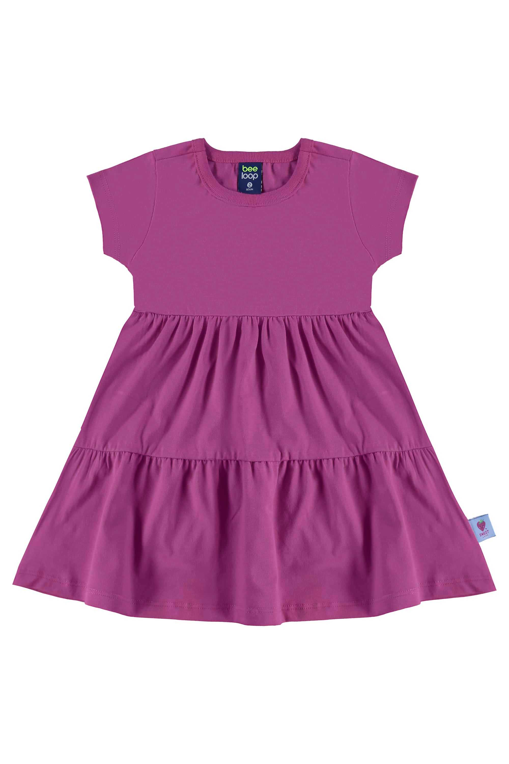 Vestido em Meia Malha para Menina (Roxo) Bee Loop - Imagem 9
