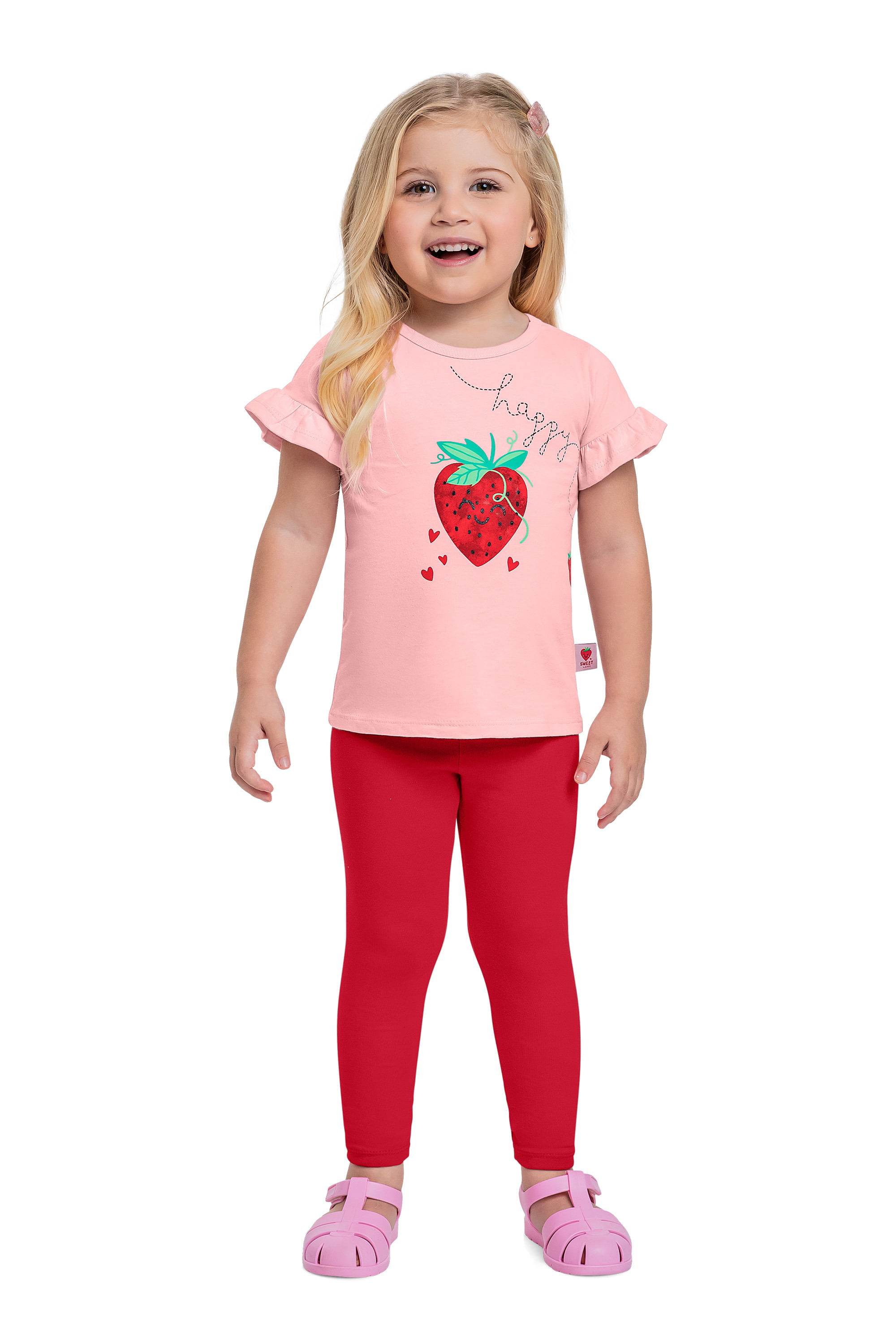Conjunto com Blusa e Legging para Menina (Rosa) Bee Loop
