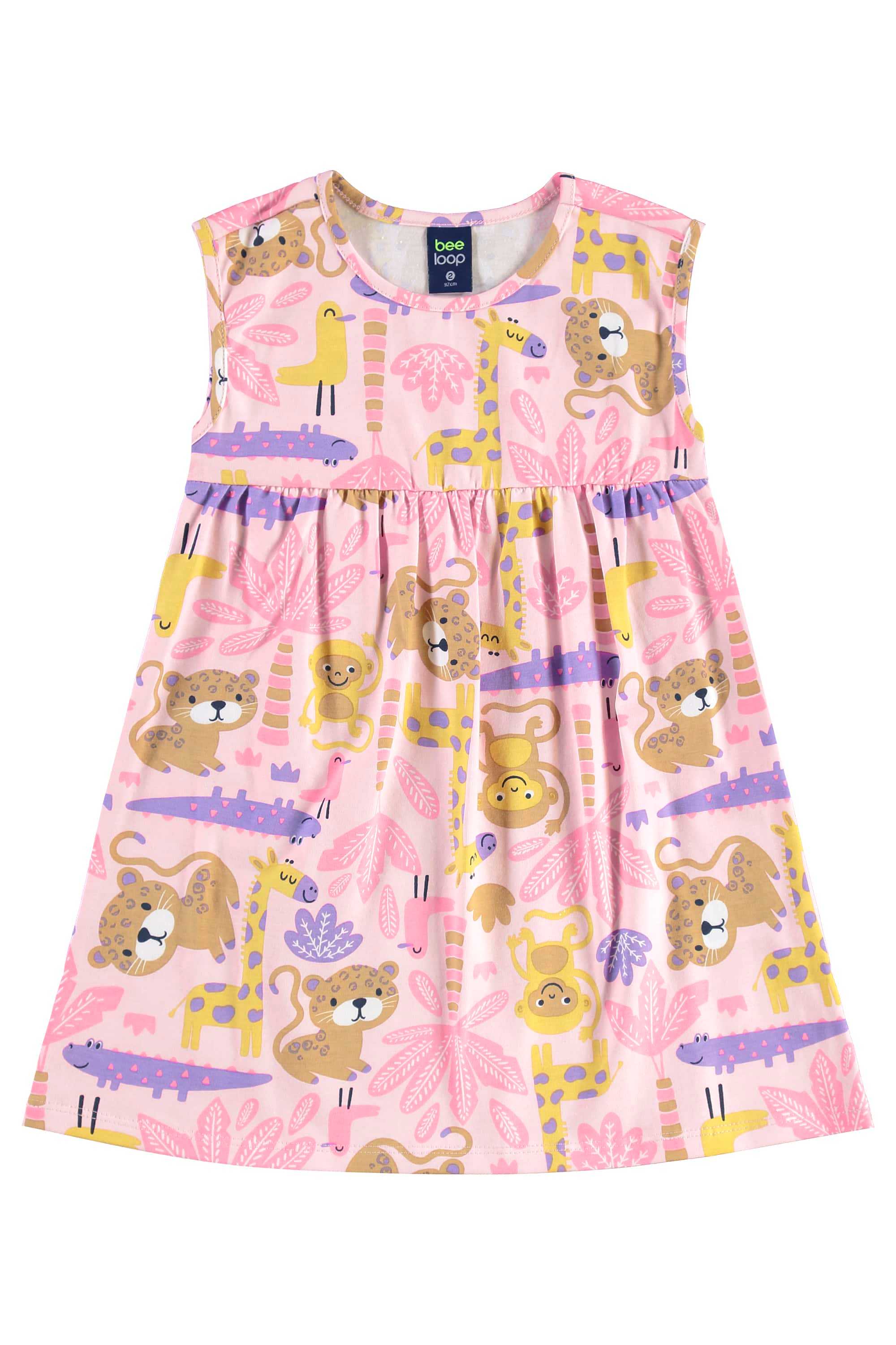 Vestido Estampado para Menina (Rosa) Bee Loop