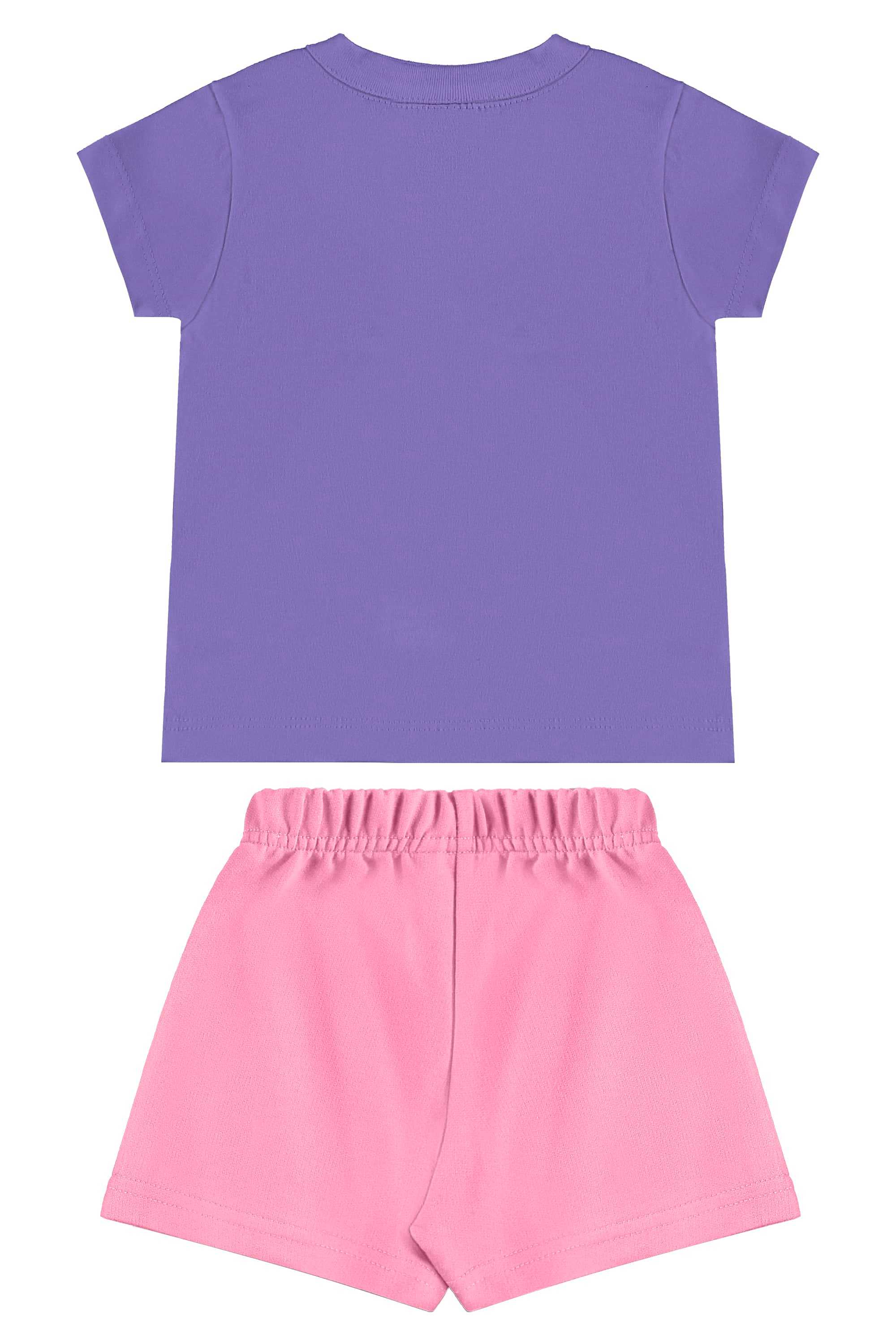 Conjunto com Blusa e Short para Menina (Roxo) Bee Loop - Imagem 28