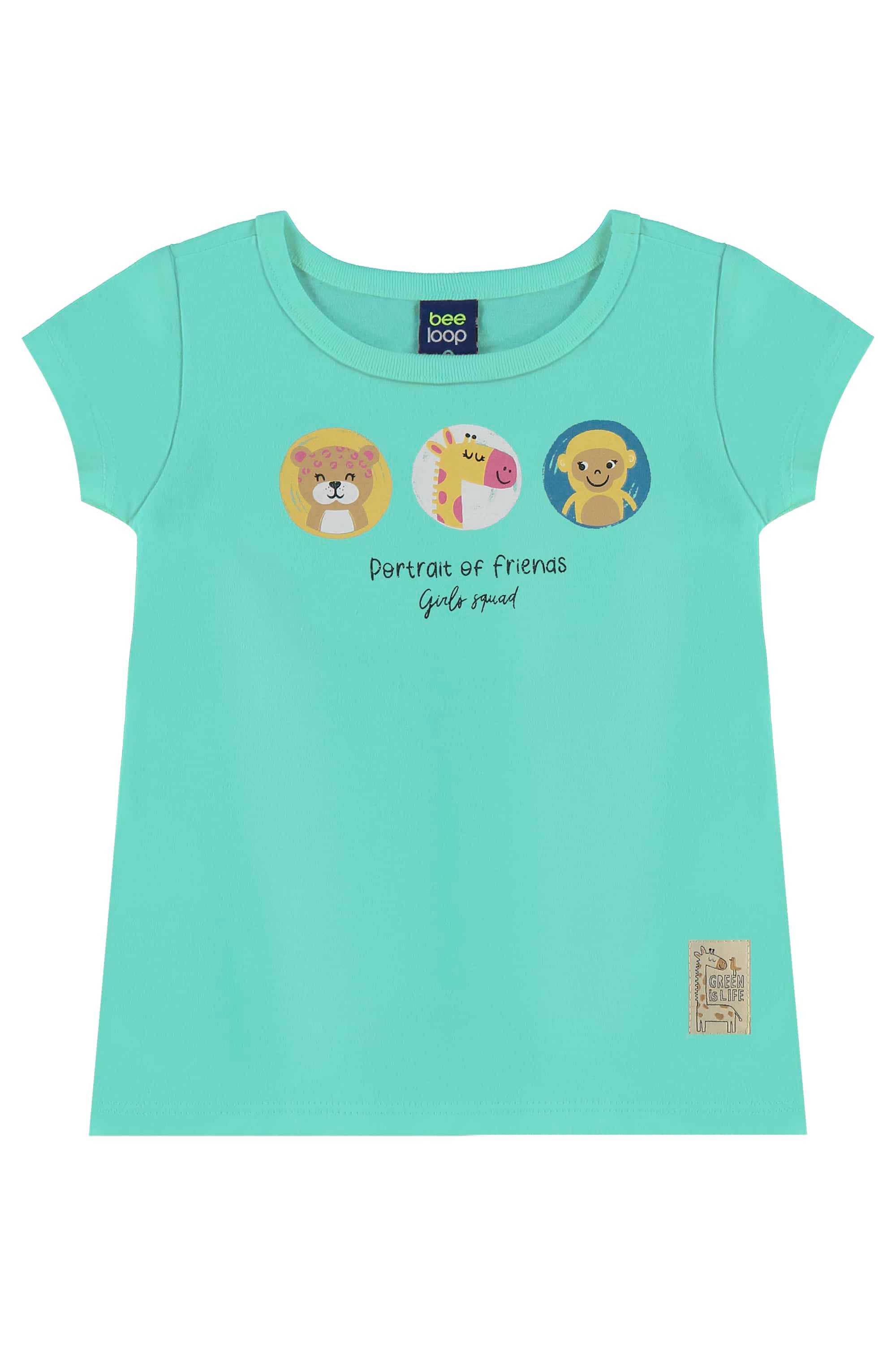 Conjunto com Blusa Estampada e Legging para Menina (Verde) Bee Loop - Imagem 2