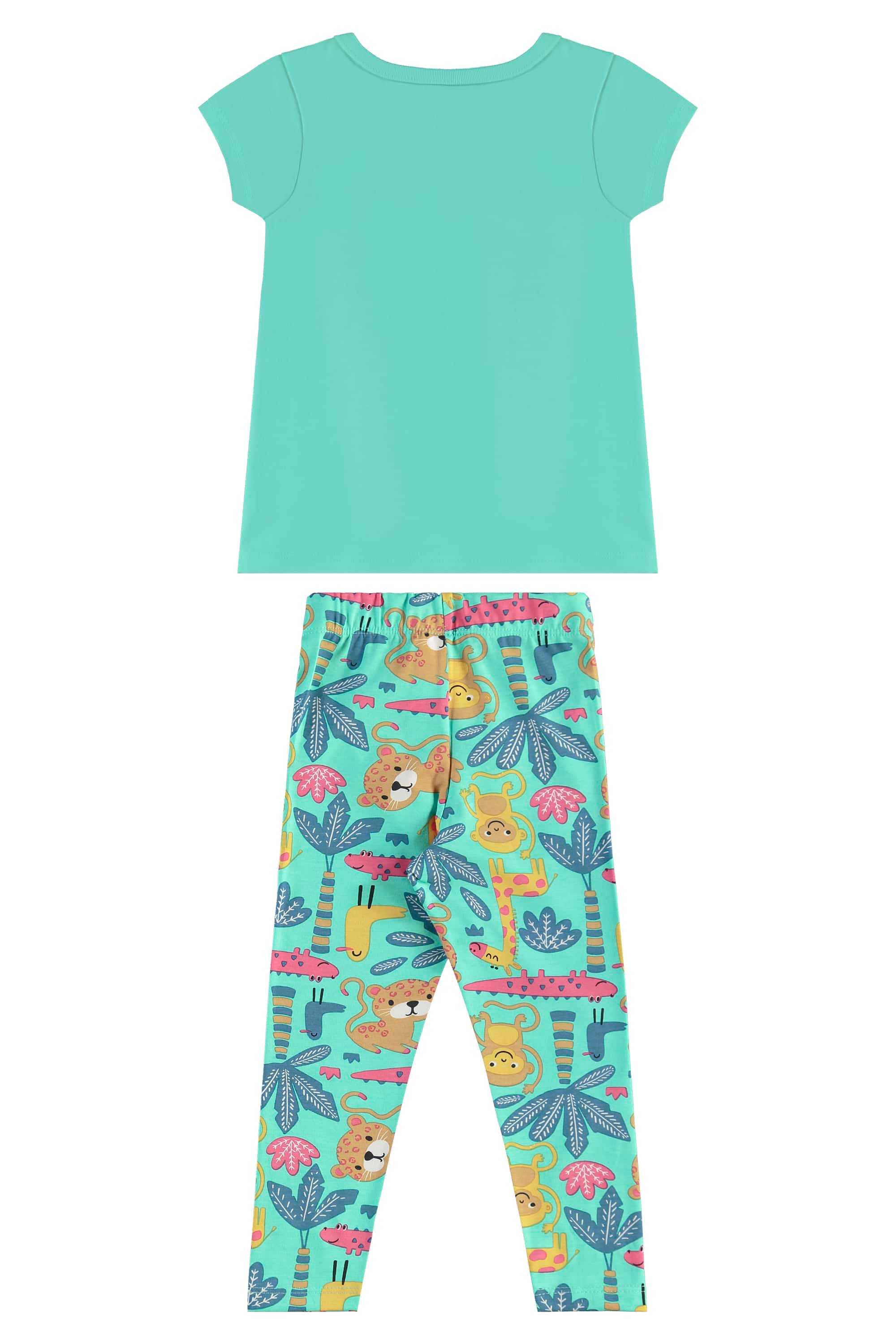 Conjunto com Blusa Estampada e Legging para Menina (Verde) Bee Loop - Imagem 4