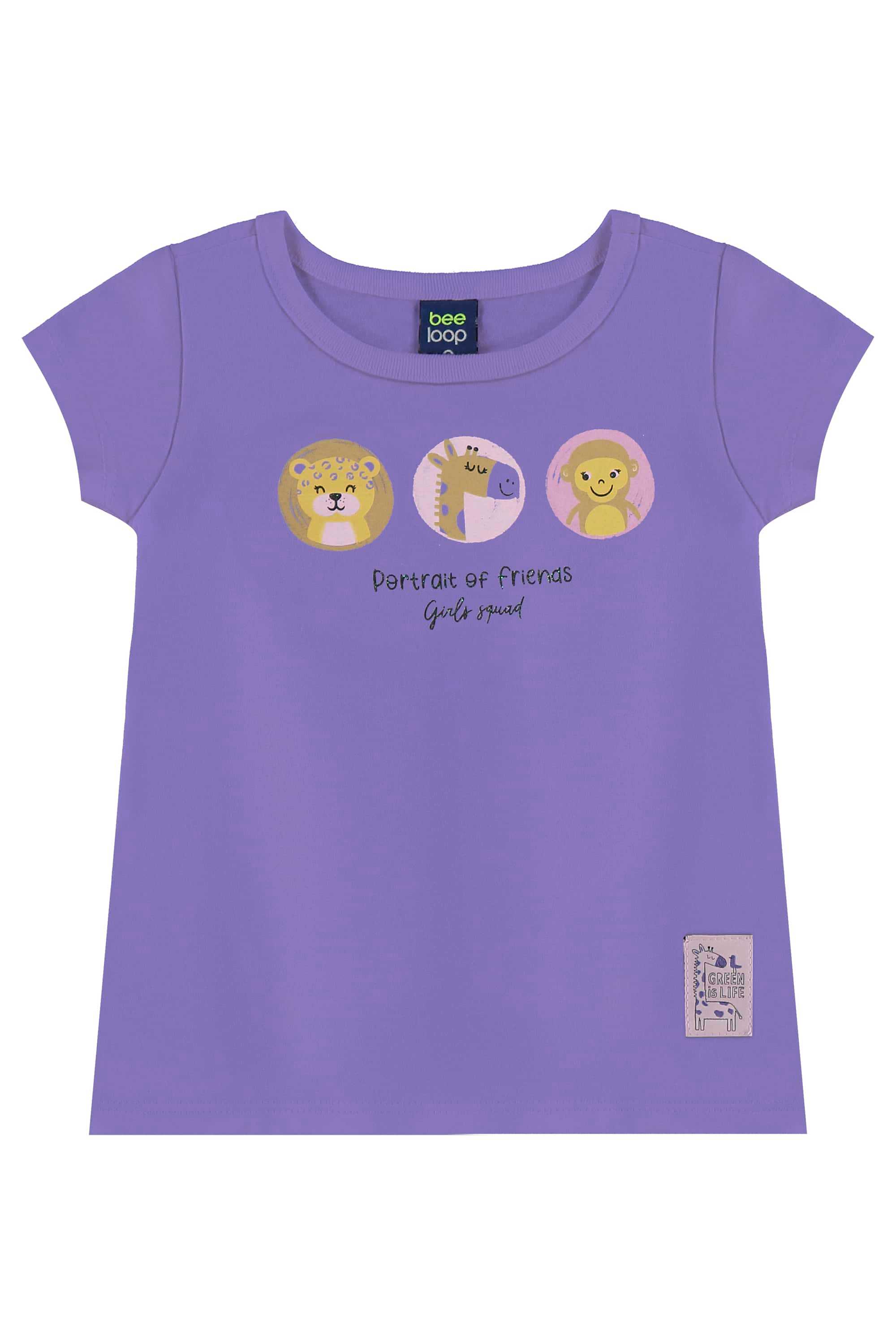 Conjunto com Blusa Estampada e Legging para Menina (Roxo) Bee Loop - Imagem 32