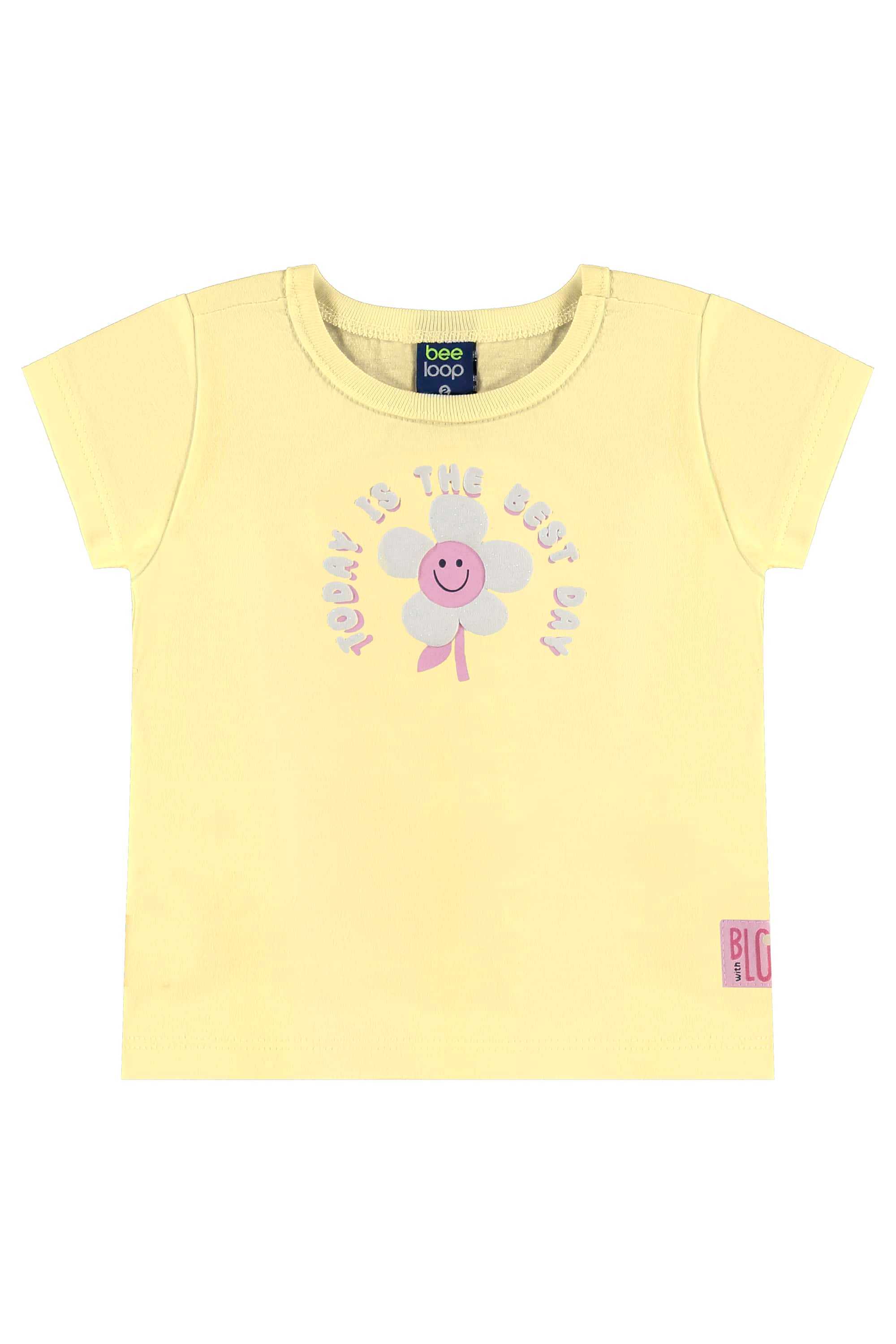 Conjunto com Blusa e Short-Saia para Menina (Amarelo) Bee Loop - Imagem 14