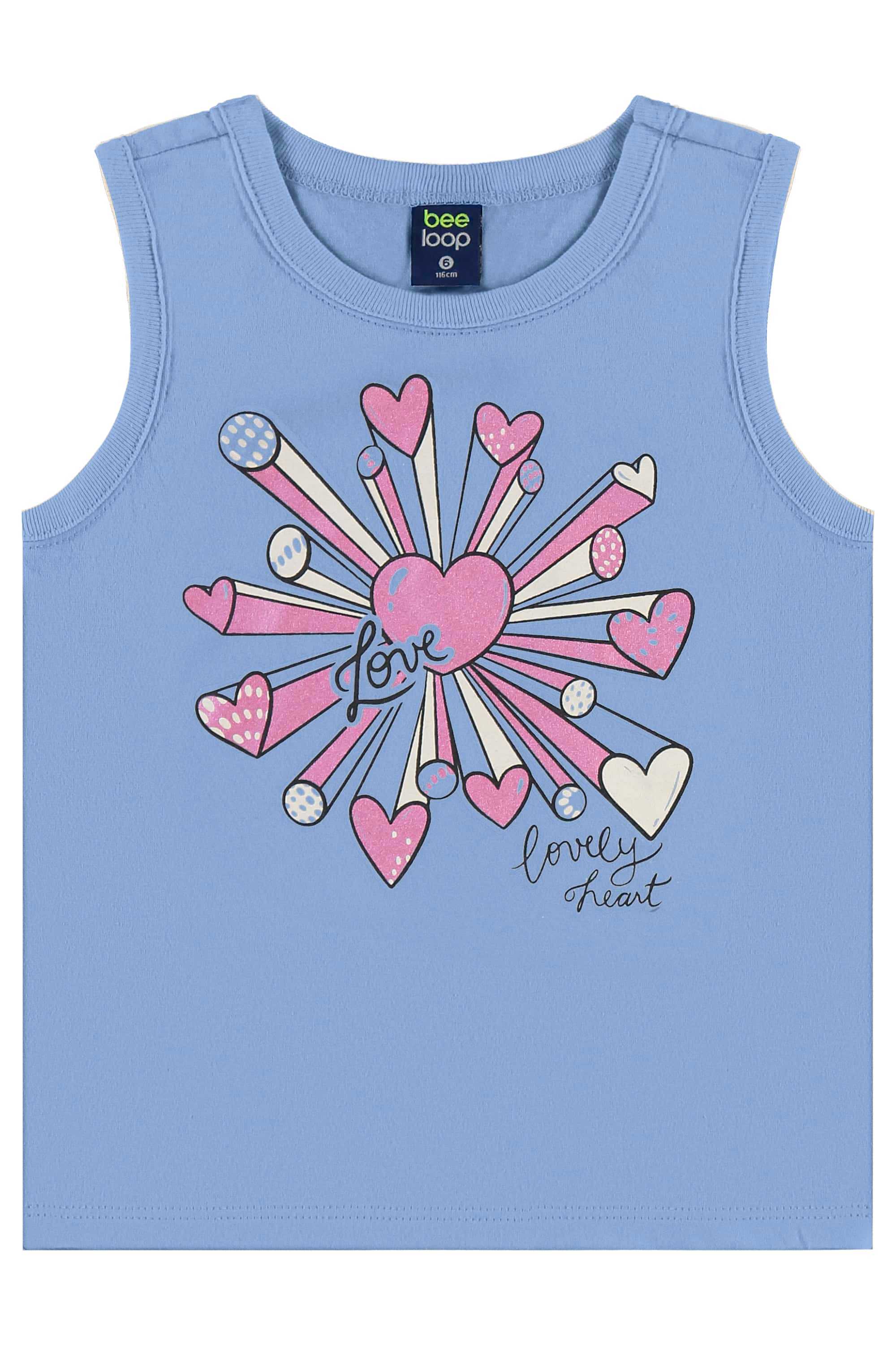 Conjunto com Regata e Short para Menina (Azul) Bee Loop - Imagem 20