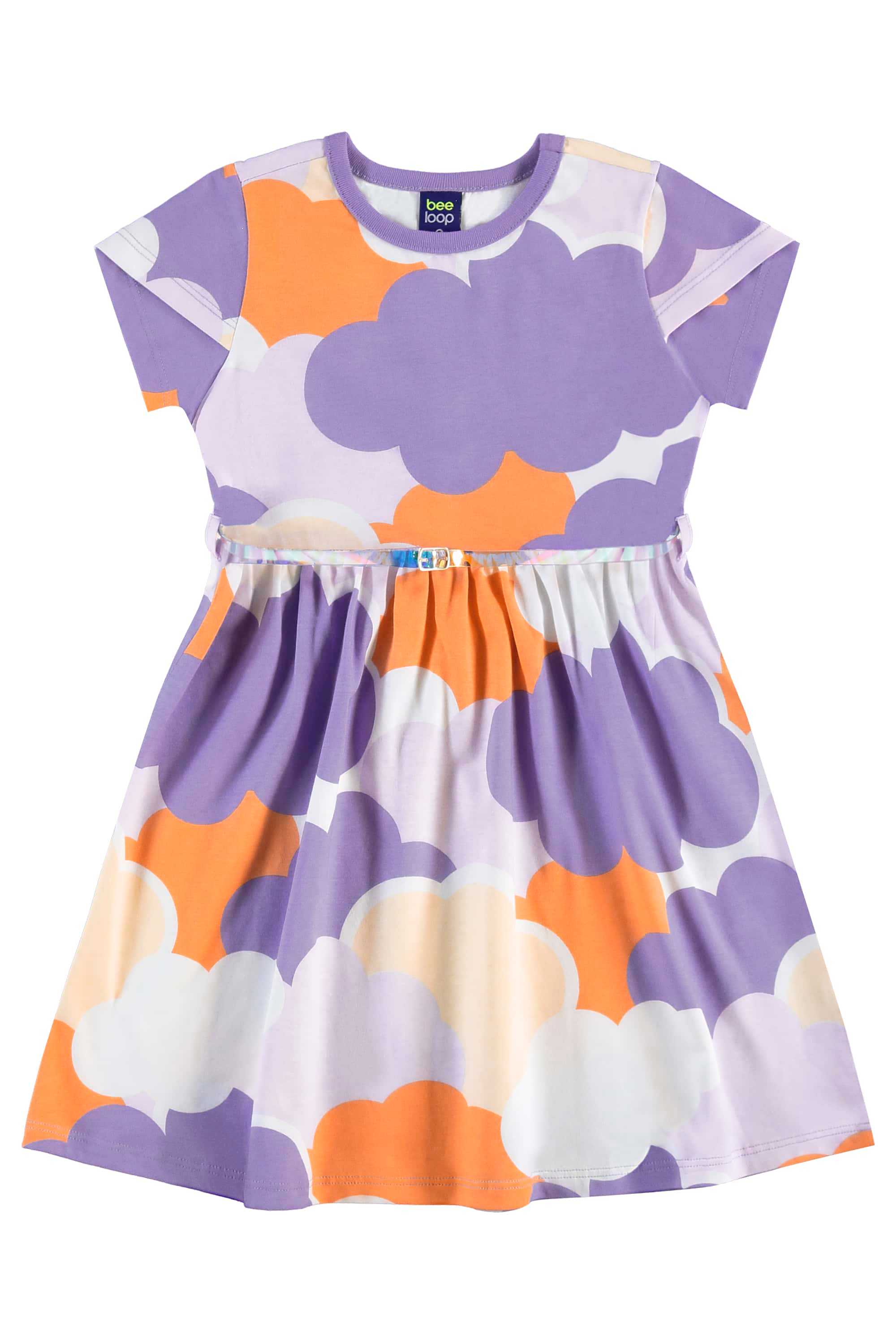 Vestido com Cinto para Menina (Roxo) Bee Loop