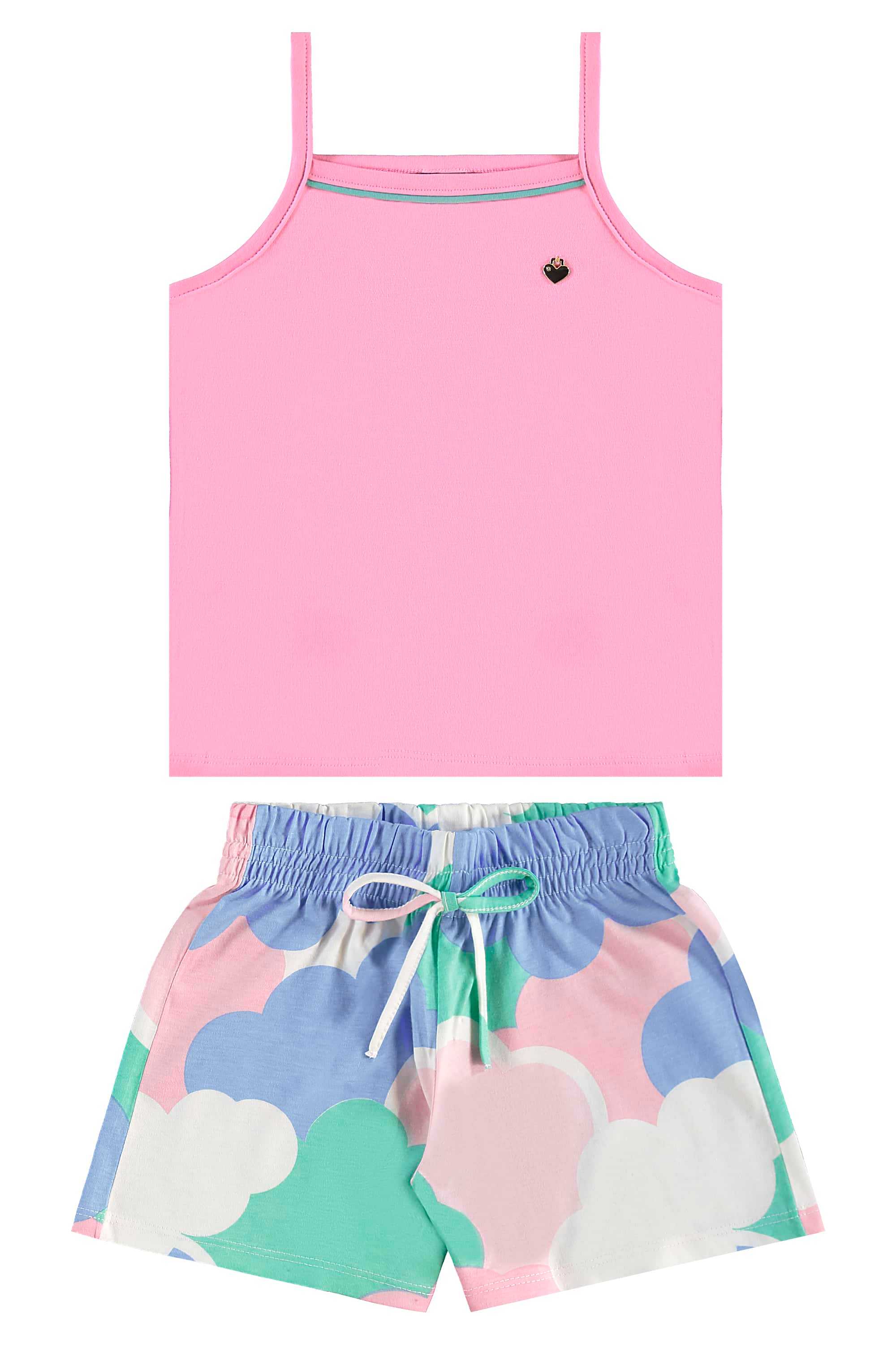 Conjunto com Regata e Short Estampado para Menina (Rosa) Bee Loop - Imagem 13