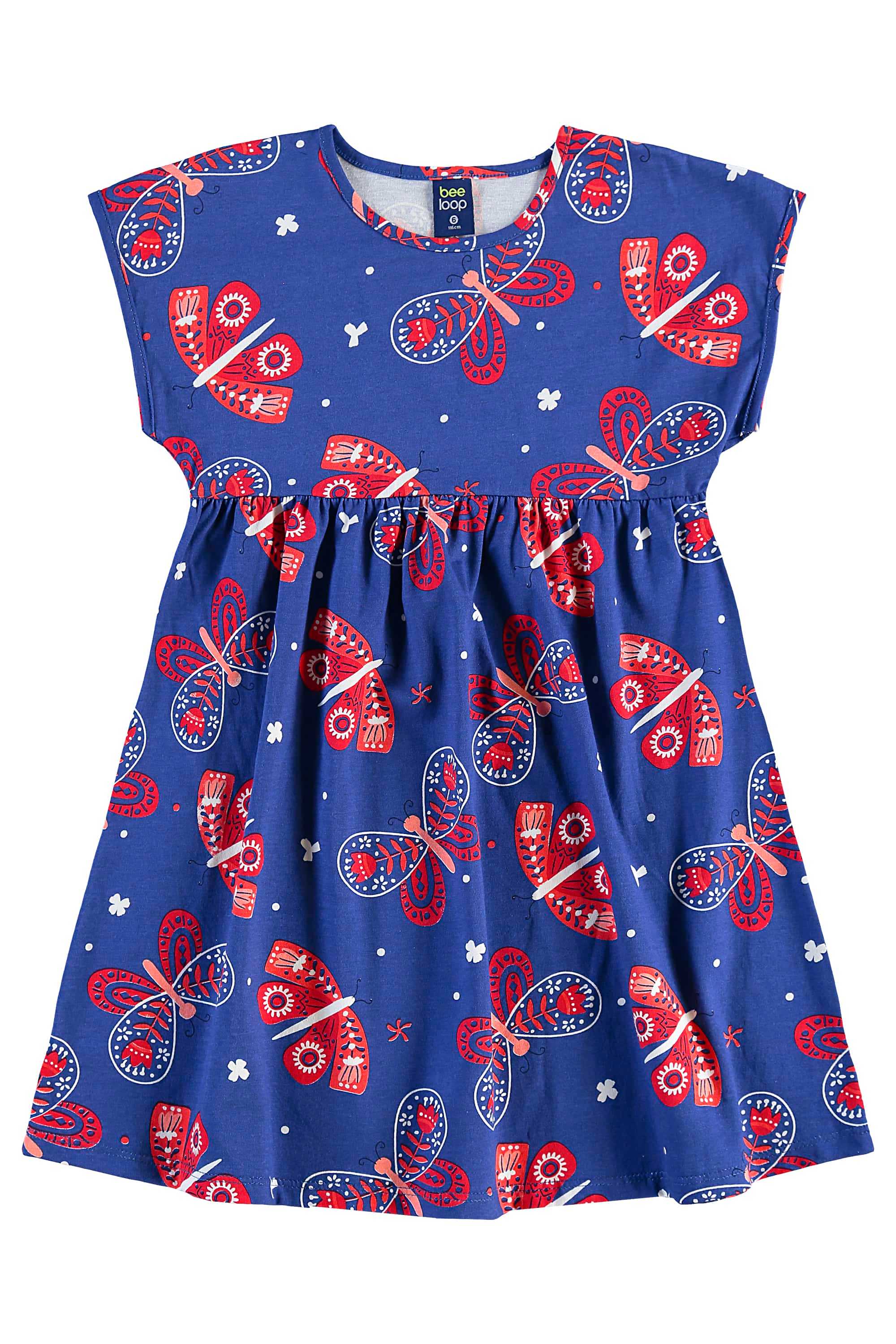 Vestido com Borboletas para Menina (Azul Marinho) Bee Loop