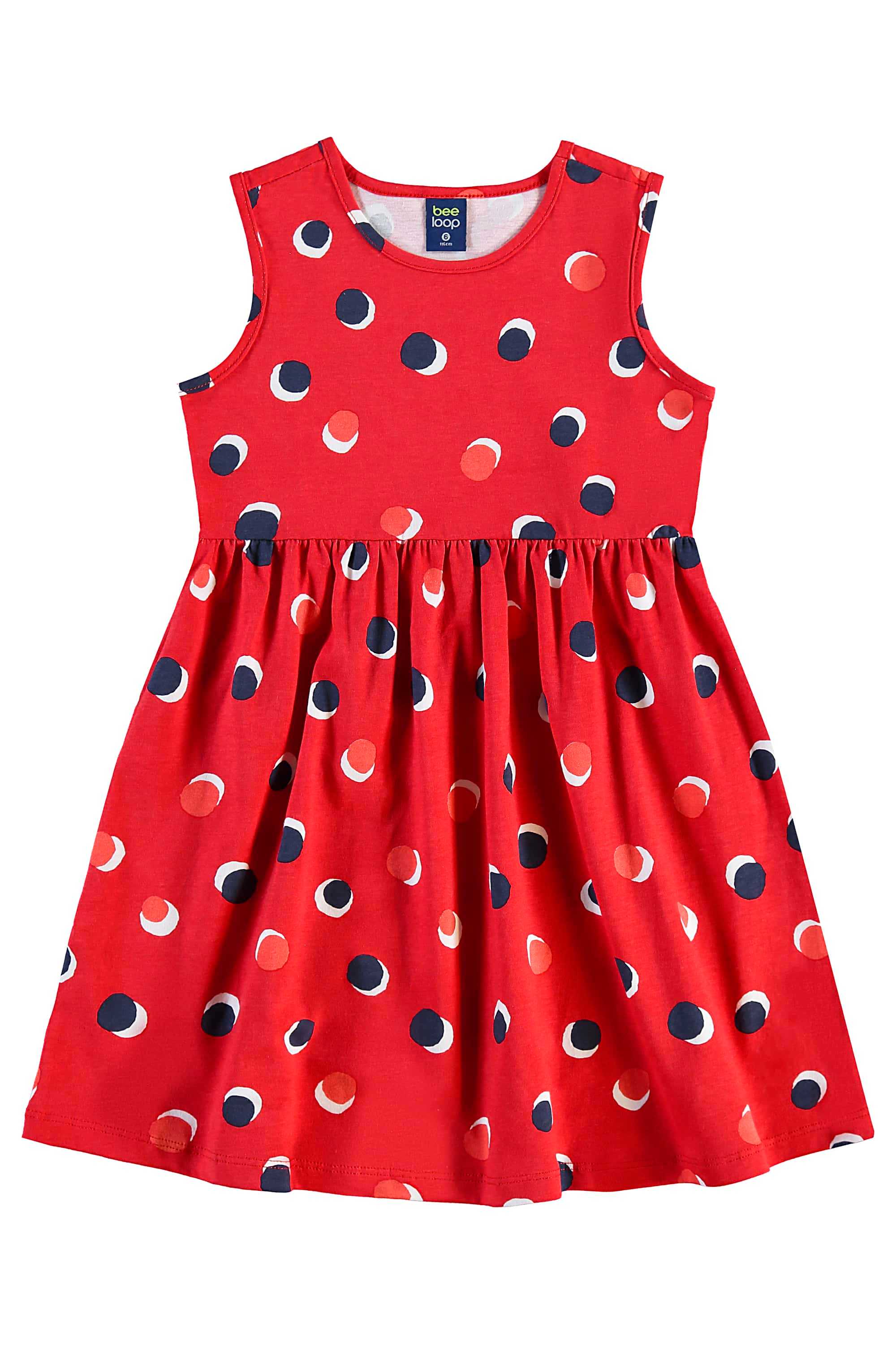 Vestido de Bolinhas para Menina (Vermelho) Bee Loop