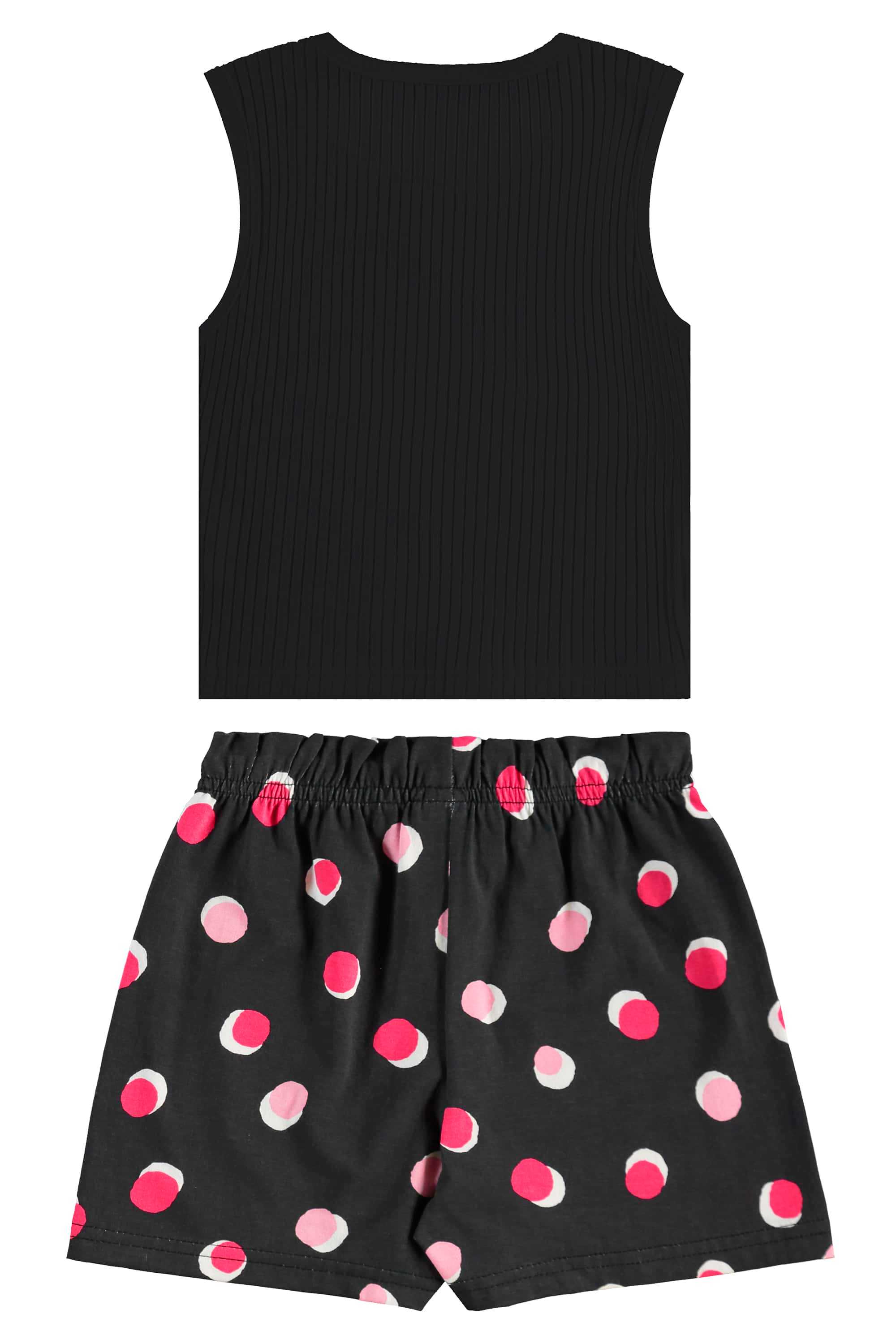 Conjunto com Regata Cropped e Short de Bolinhas para Menina (Preto) Bee Loop - Imagem 34