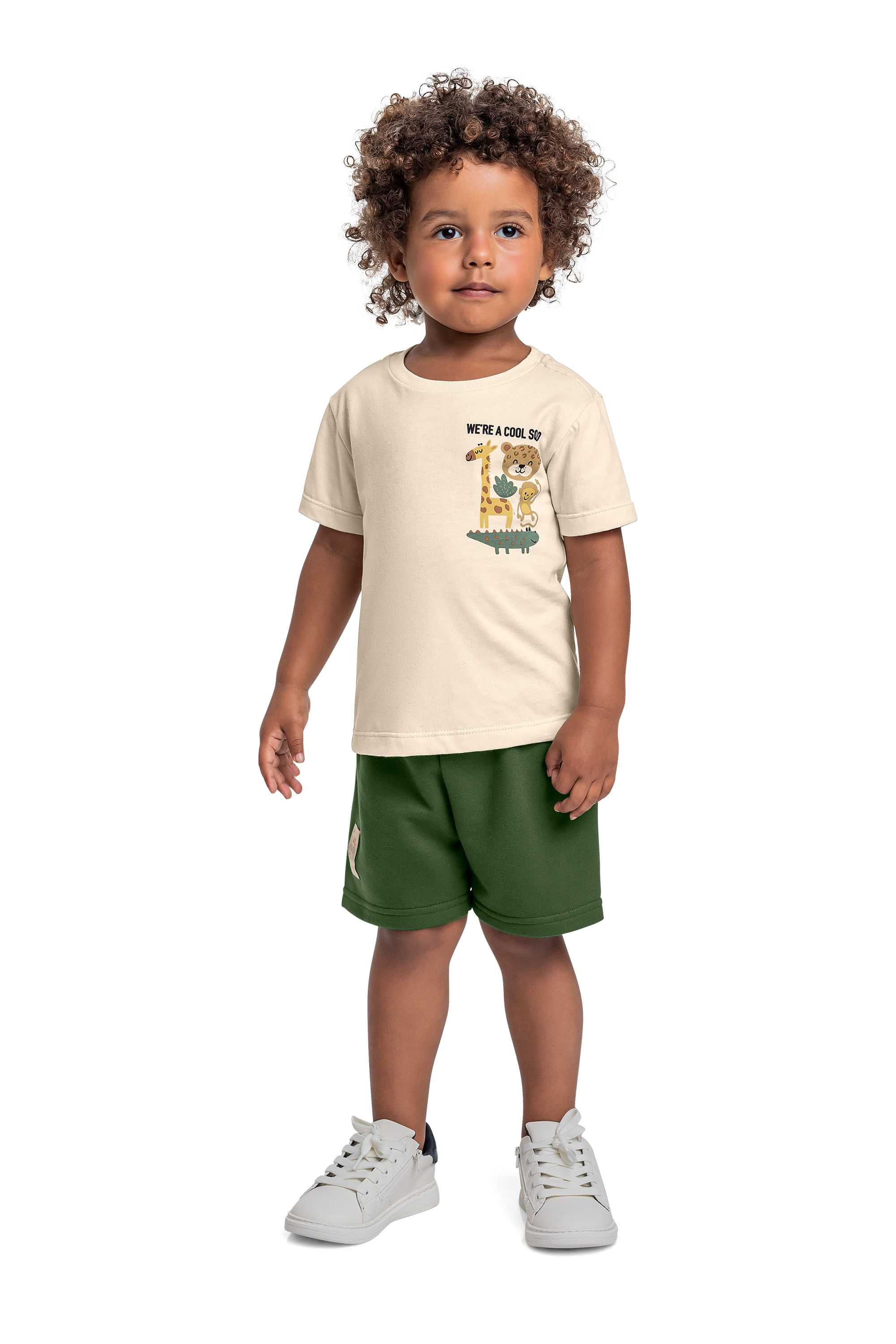 Conjunto de Bichinhos com Camiseta e Bermuda para Menino (Bege) Bee Loop