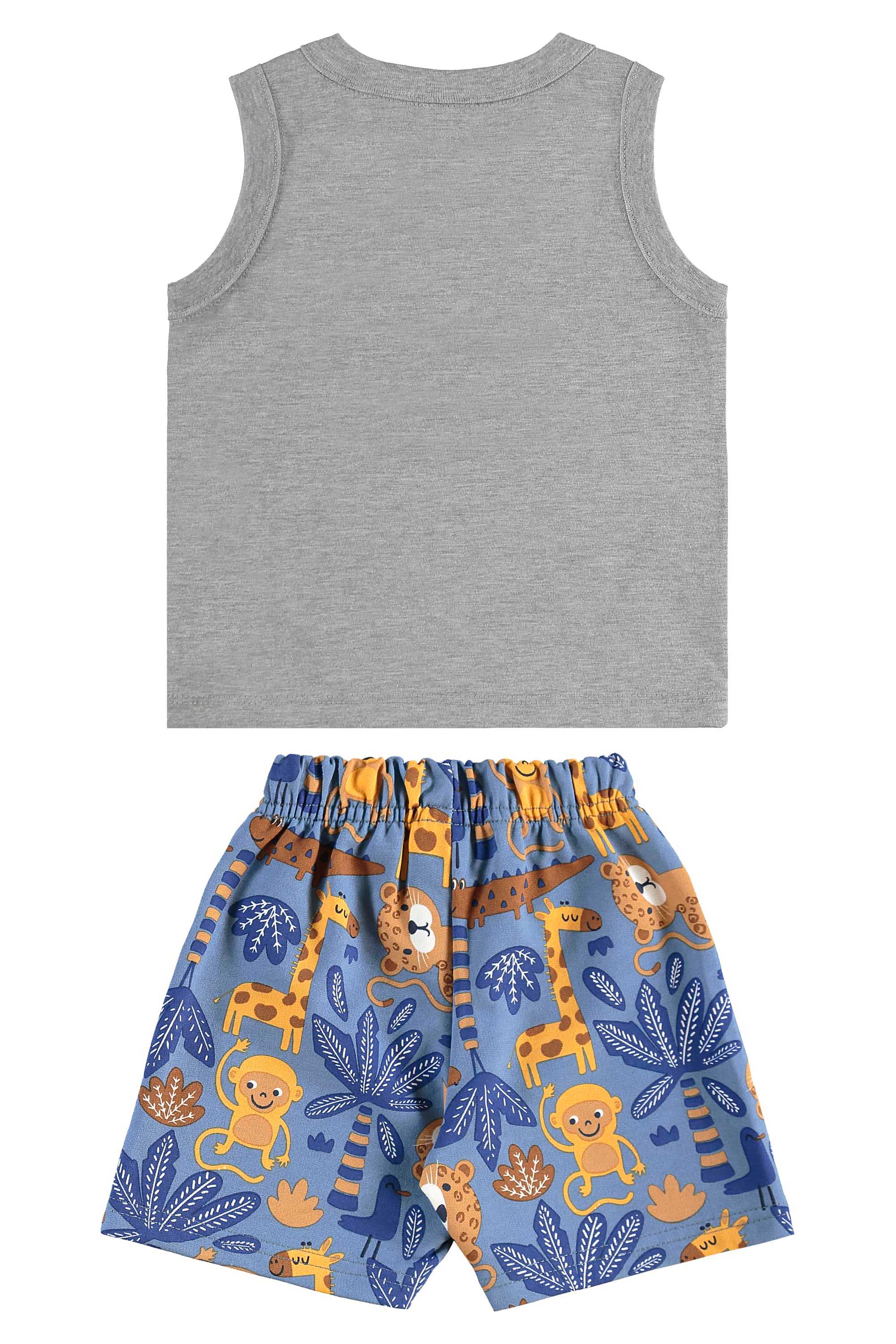 Conjunto de Bichinhos com Regata e Bermuda para Menino (Cinza) Bee Loop - Imagem 16