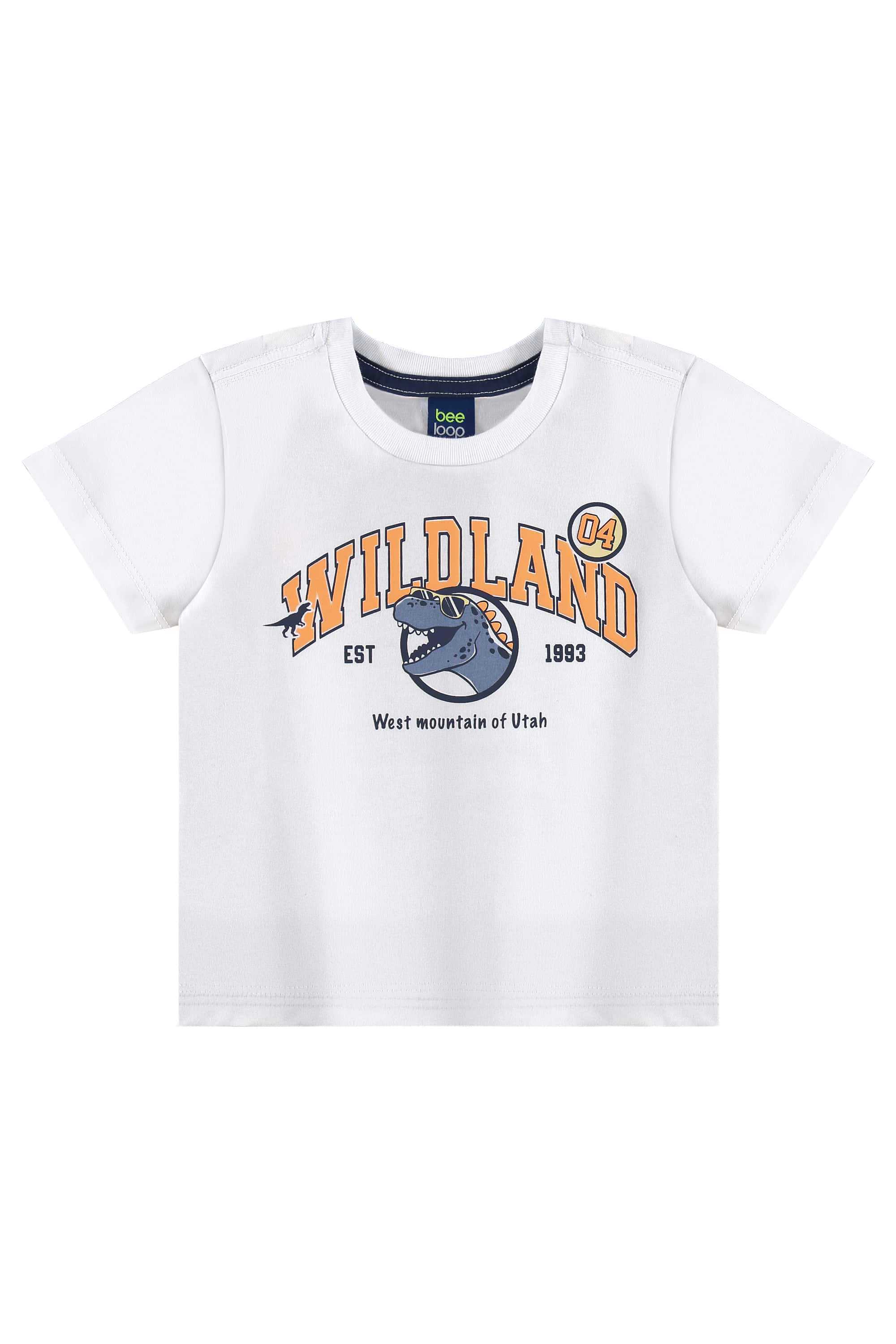 Conjunto com Camiseta de Dinossauro e Bermuda para Menino (Branco) Bee Loop - Imagem 32