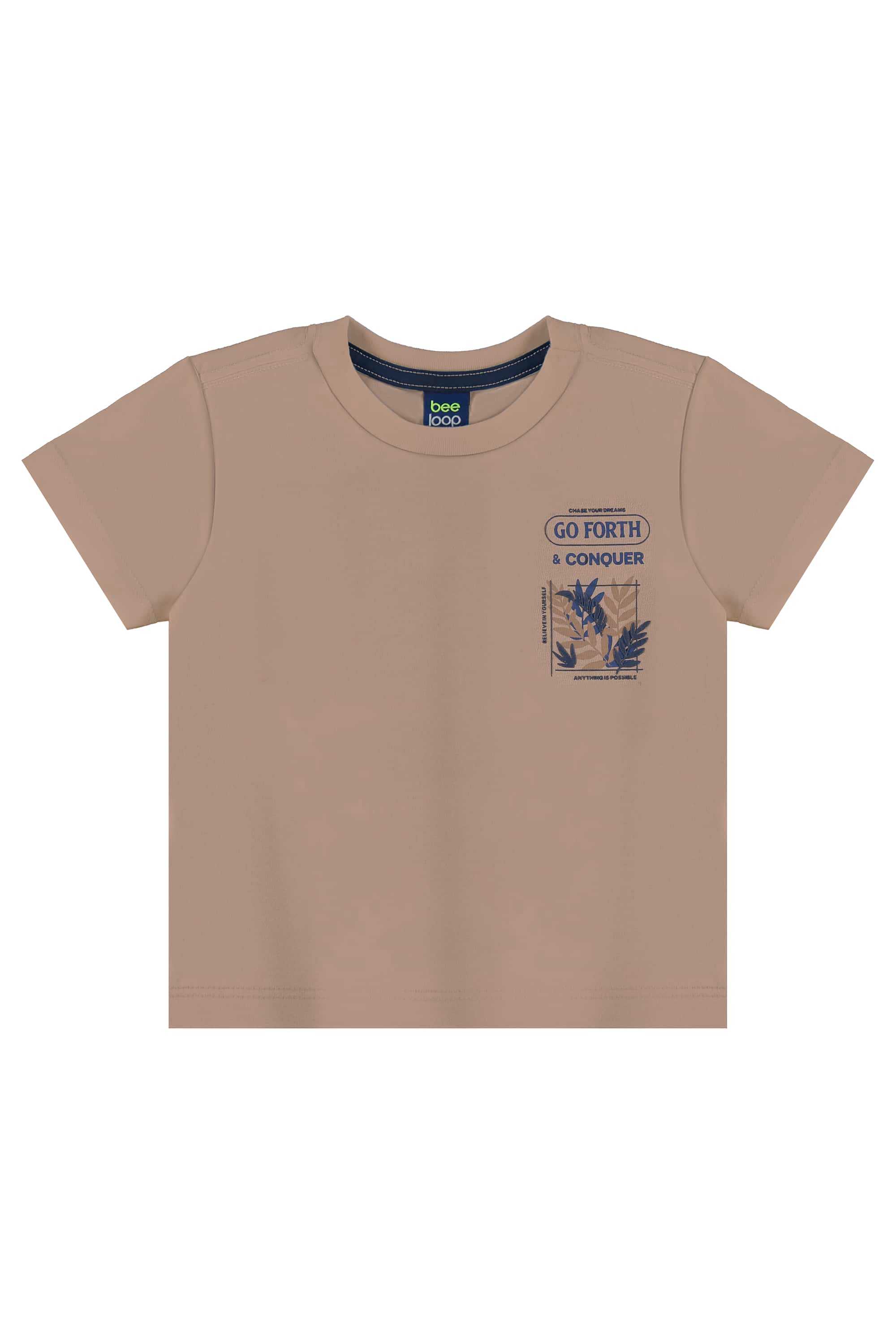 Conjunto com Camiseta e Bermuda com Folhas para Menino (Marrom) Bee Loop - Imagem 38