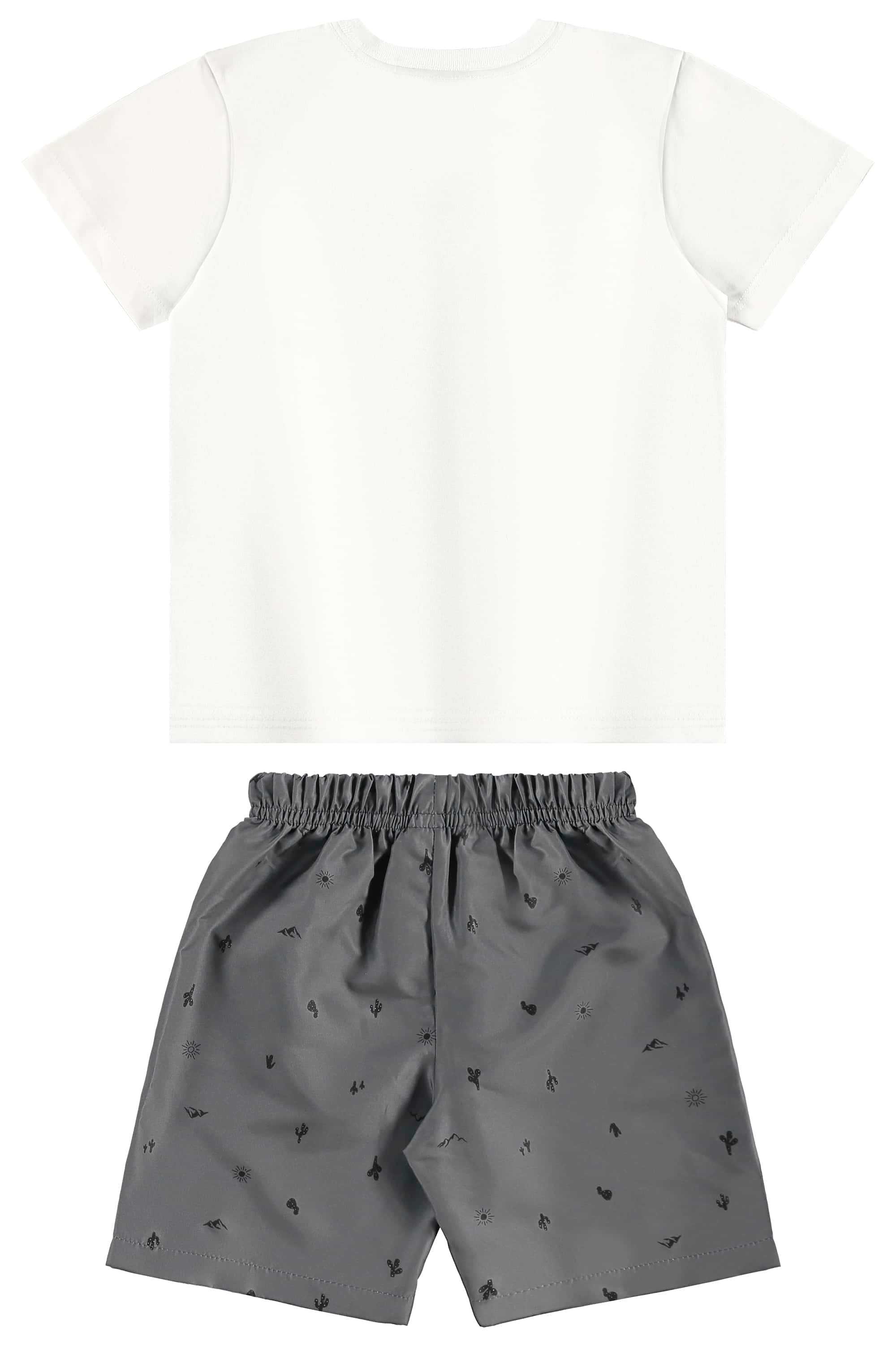 Conjunto Estampado com Camiseta e Bermuda para Menino (Branco) Bee Loop - Imagem 4