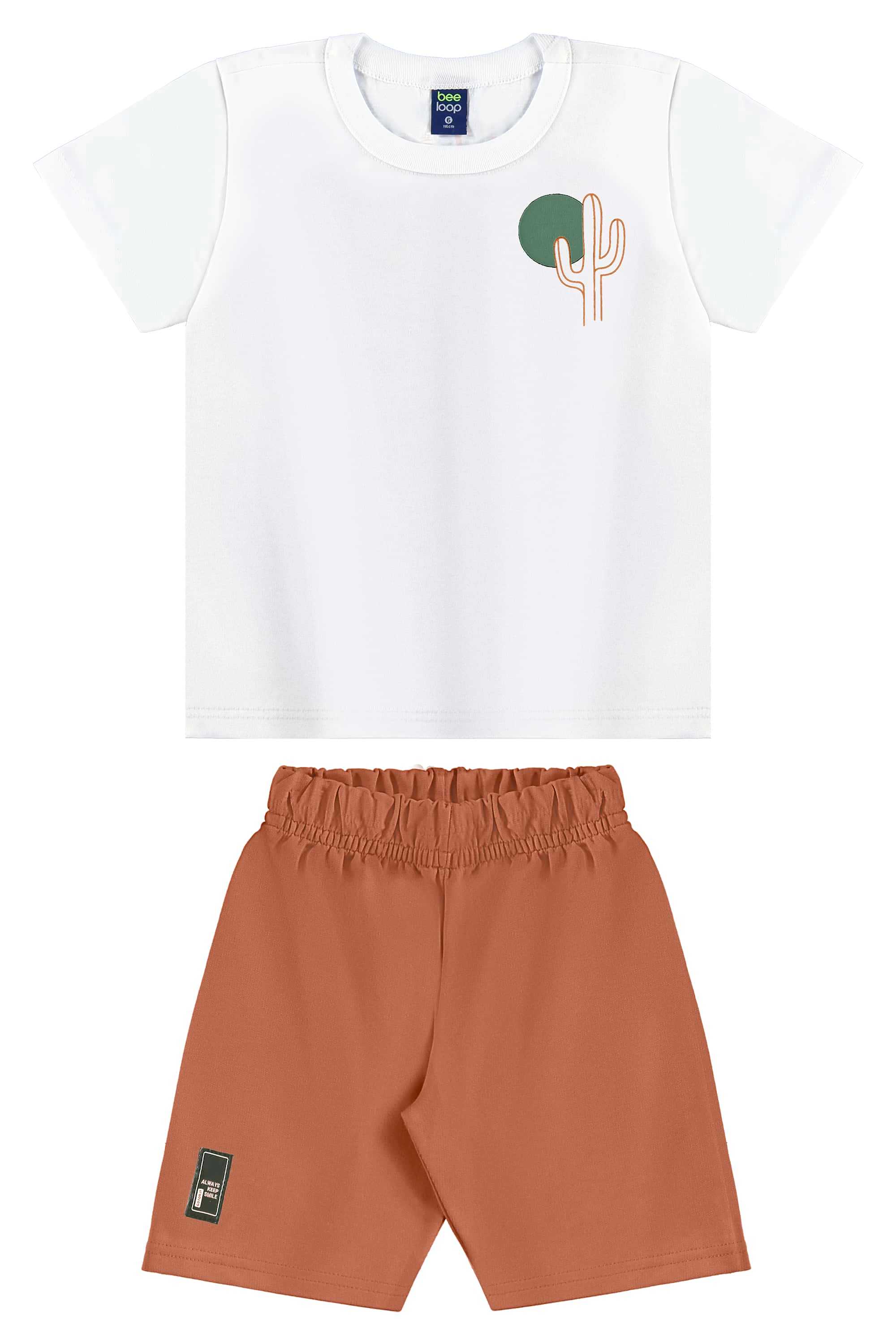 Conjunto com Camiseta Estampada e Bermuda para Menino (Branco) Bee Loop - Imagem 18