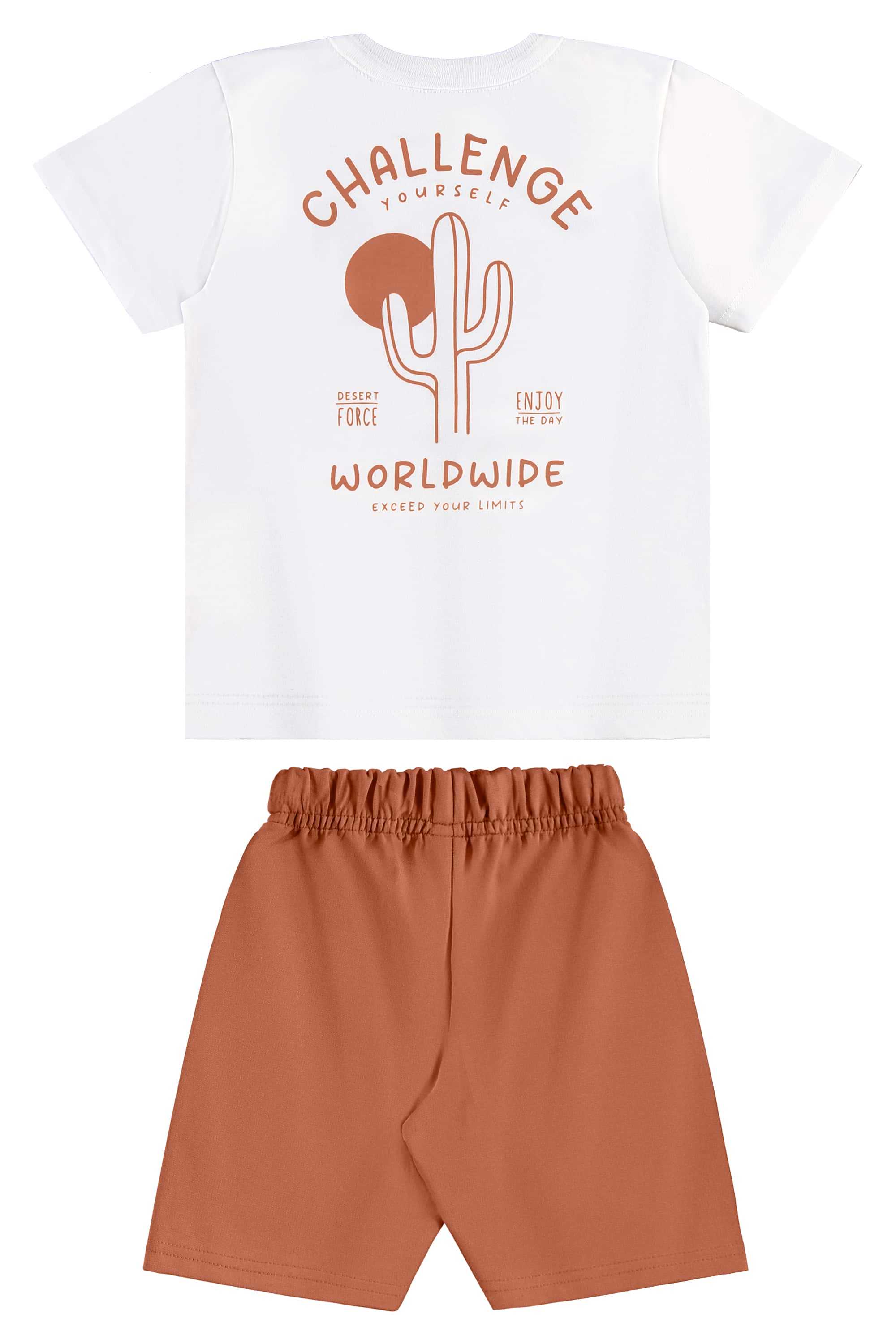 Conjunto com Camiseta Estampada e Bermuda para Menino (Branco) Bee Loop - Imagem 6