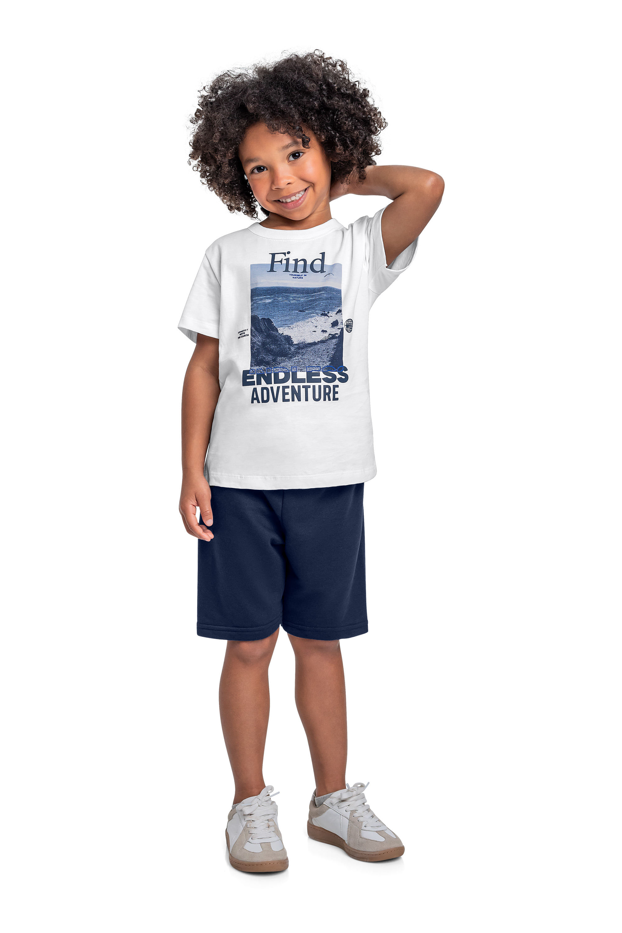 Conjunto com Camiseta Estampada e Bermuda para Menino (Branco) Bee Loop - Imagem 36