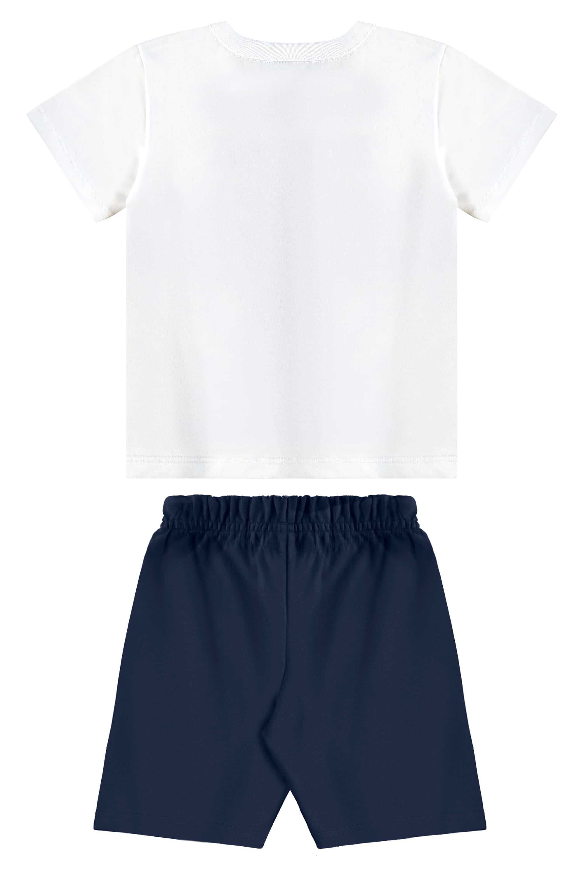 Conjunto com Camiseta Estampada e Bermuda para Menino (Branco) Bee Loop - Imagem 12