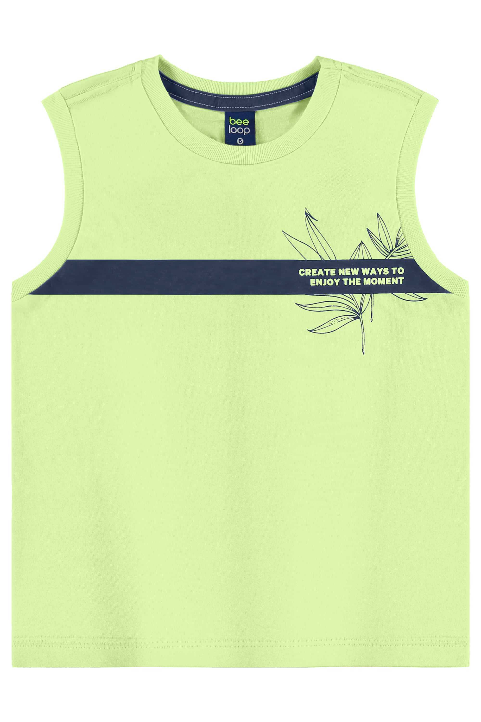 Conjunto de Folhas com Regata e Bermuda para Menino (Verde) Bee Loop - Imagem 31