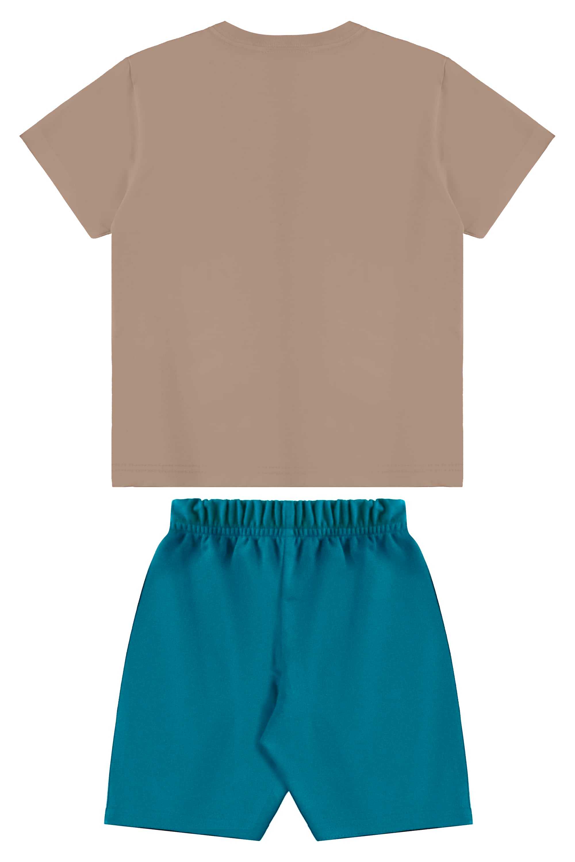 Conjunto com Camiseta de Folhas e Bermuda para Menino (Marrom) Bee Loop - Imagem 28