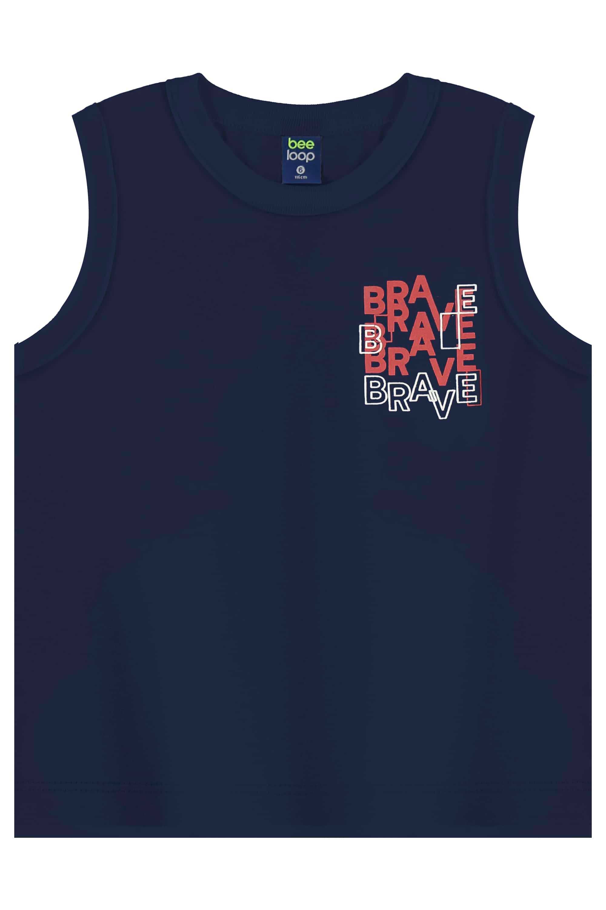 Conjunto Estampado com Regata e Bermuda para Menino (Azul Marinho) Bee Loop - Imagem 14