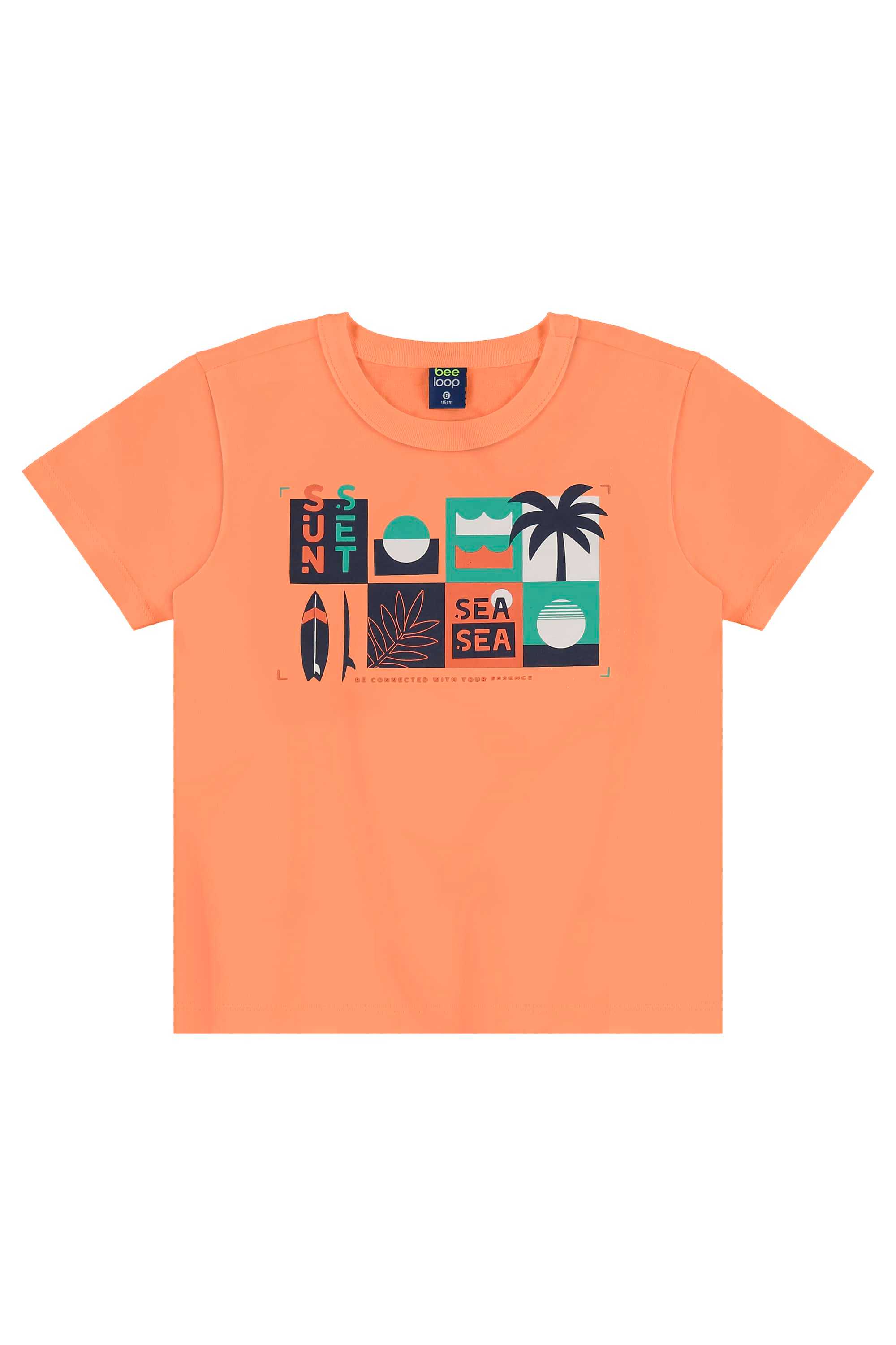 Conjunto Estampado com Camiseta e Bermuda para Menino (Laranja) Bee Loop - Imagem 20
