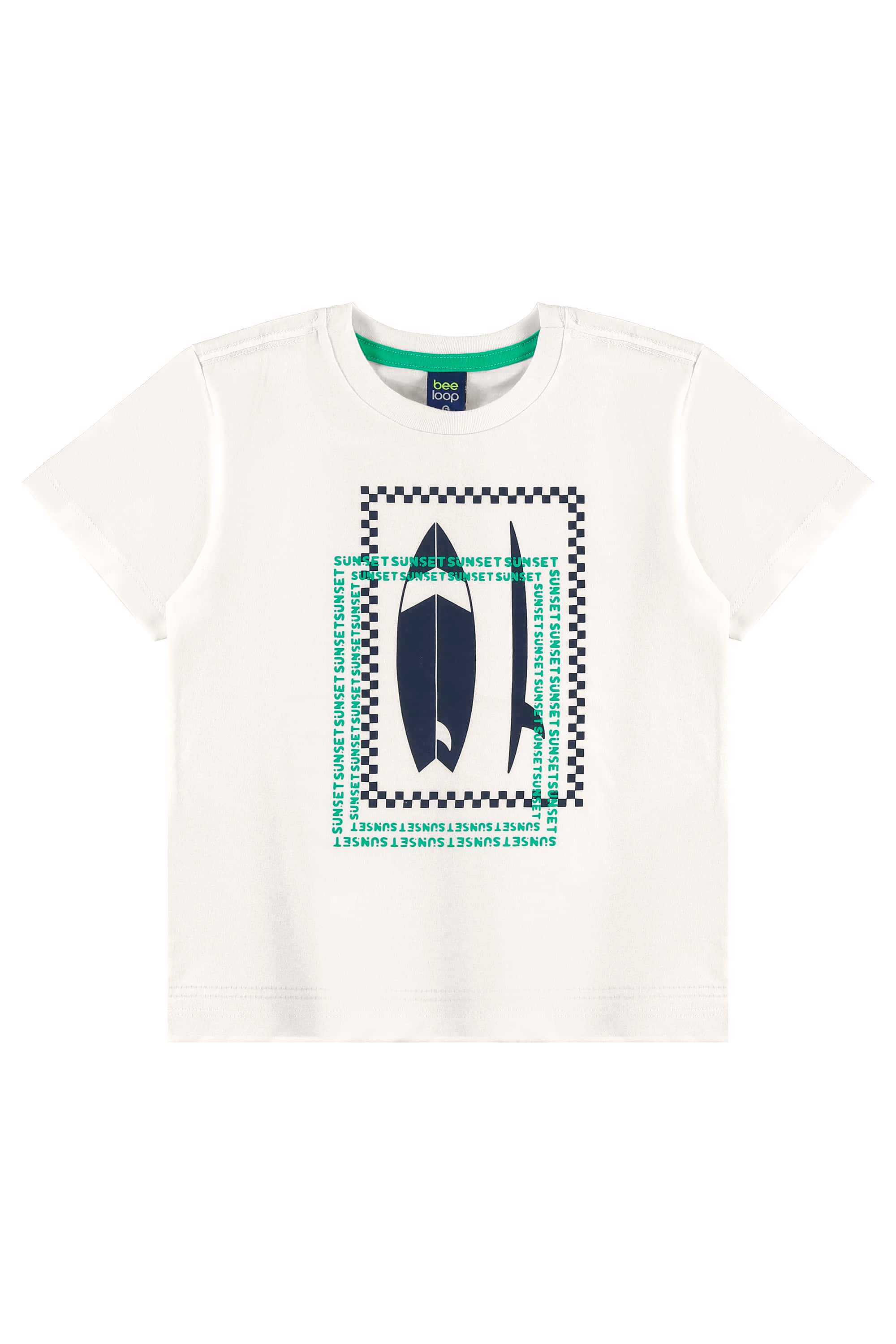 Conjunto com Camiseta Estampada e Bermuda para Menino (Off White) Bee Loop - Imagem 20