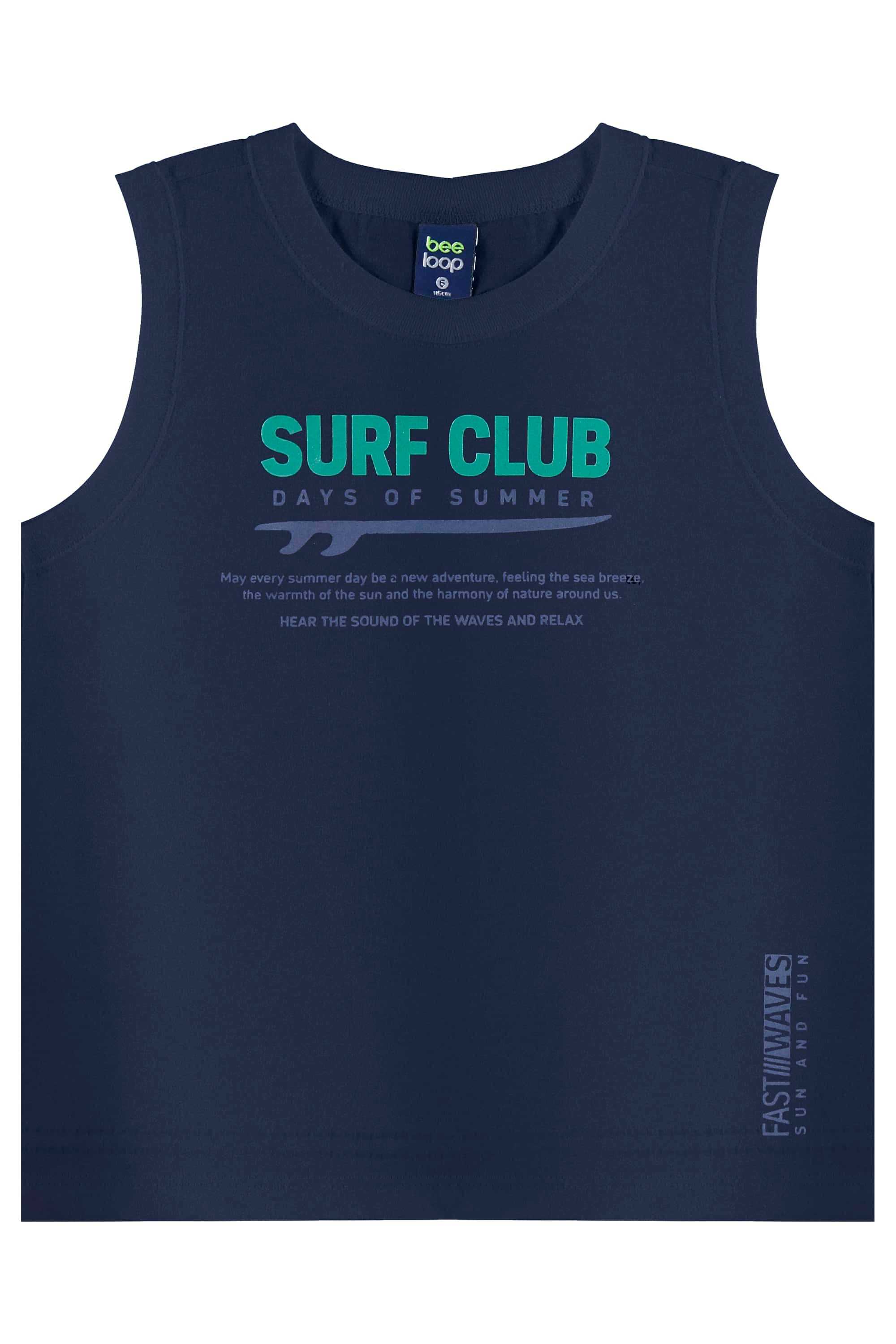 Conjunto com Regata Estampada e Bermuda para Menino (Azul Marinho) Bee Loop - Imagem 8