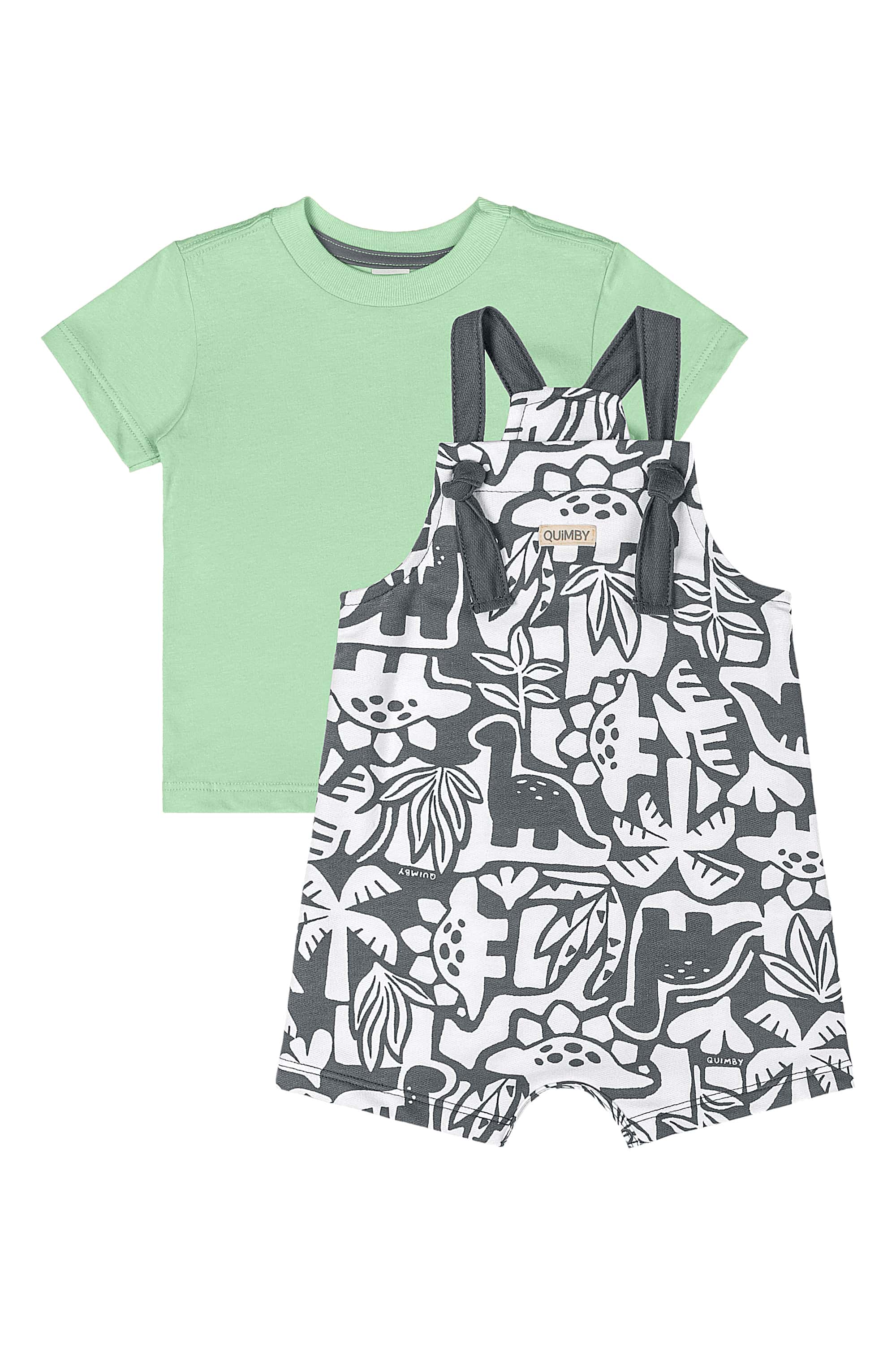 Conjunto Bebê com Camiseta e Jardineira (Verde) Quimby