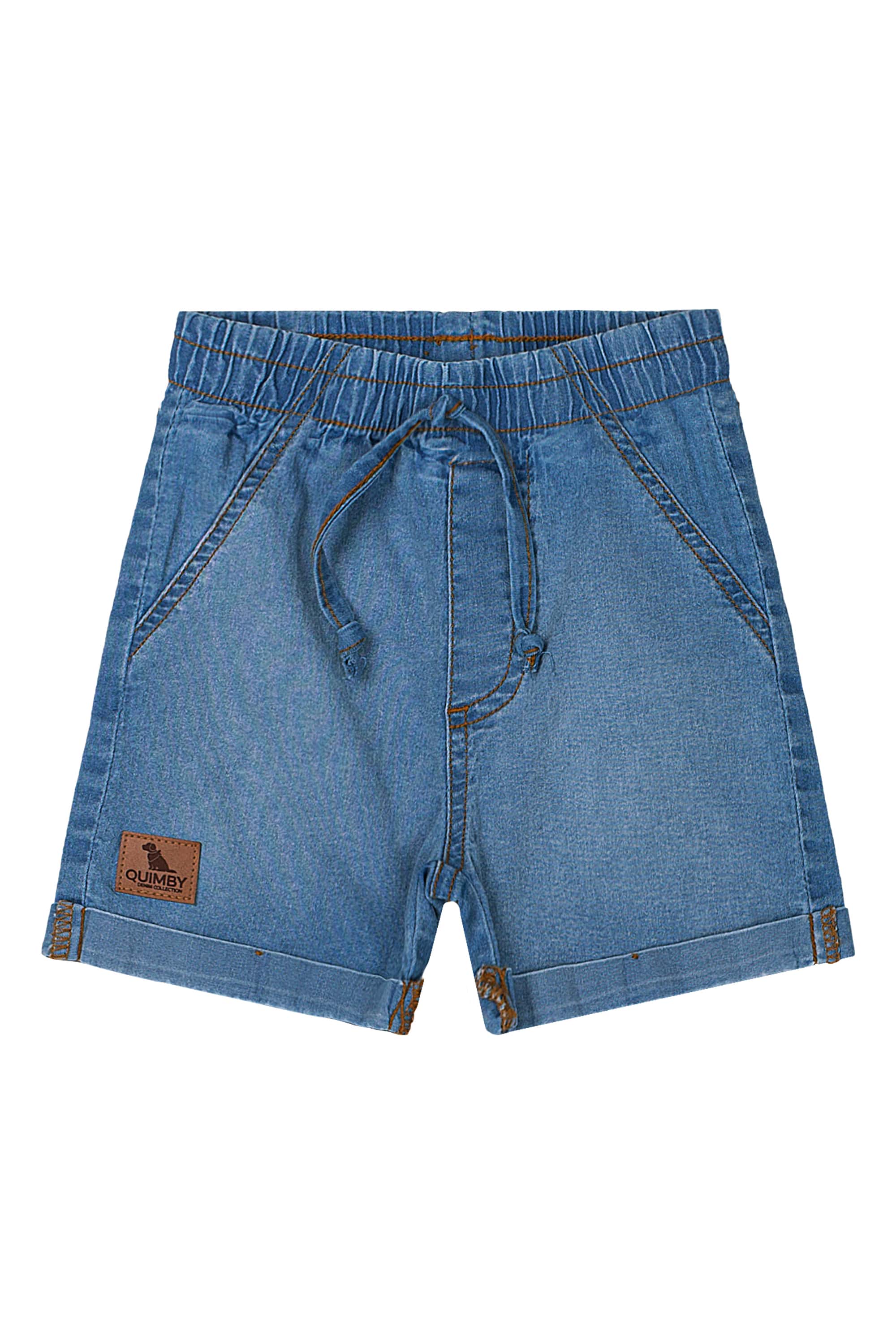 Bermuda para Bebê Menino em Jeans com Elastano (Azul) Quimby