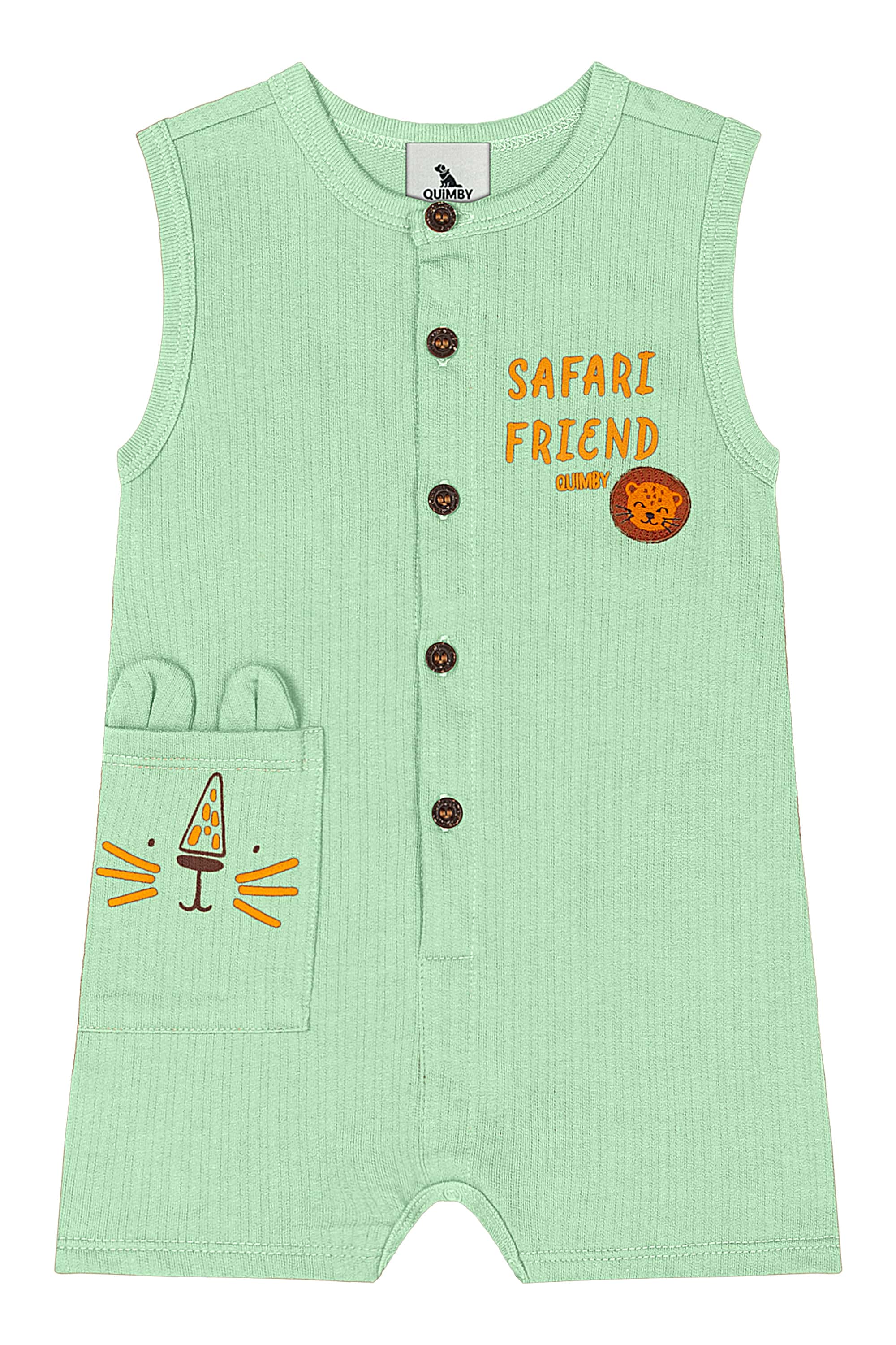 Macaquinho para Bebê Menino em Malhão Rustic (Verde) Quimby