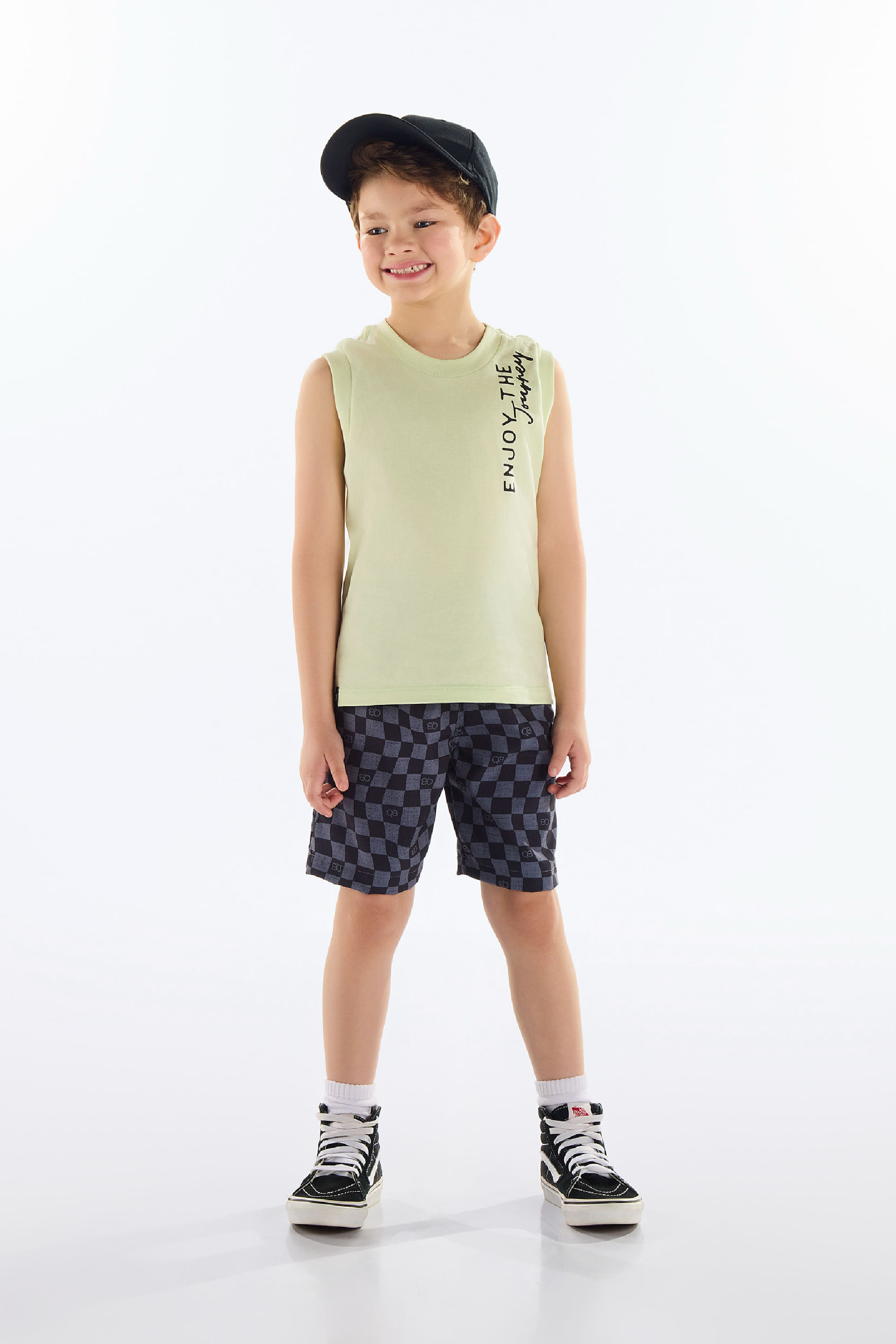 Conjunto Regata e Bermuda para Menino (Verde Claro) Quimby