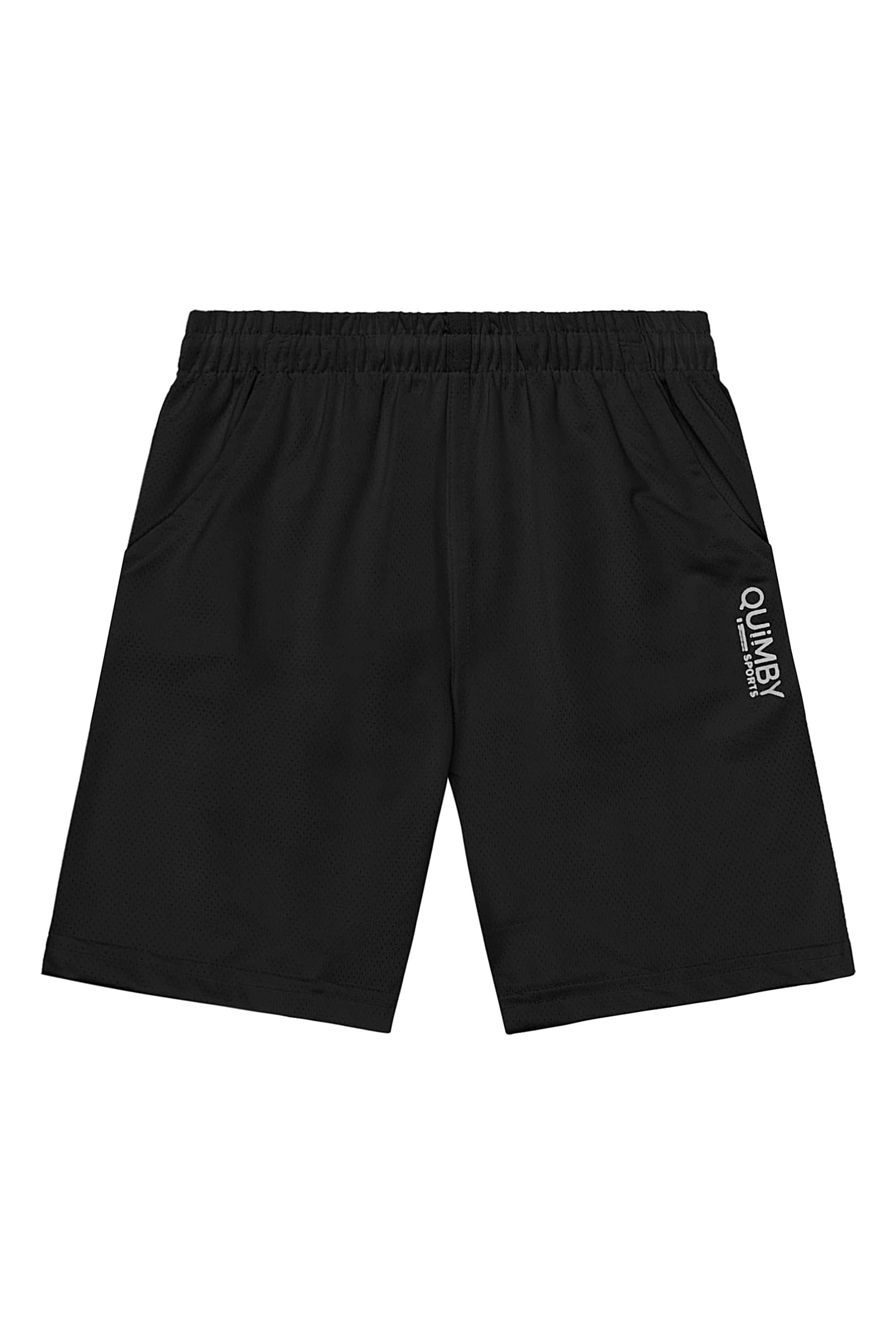 Bermuda Infantil Masculino em Malha Dry Fit (Preto) Quimby