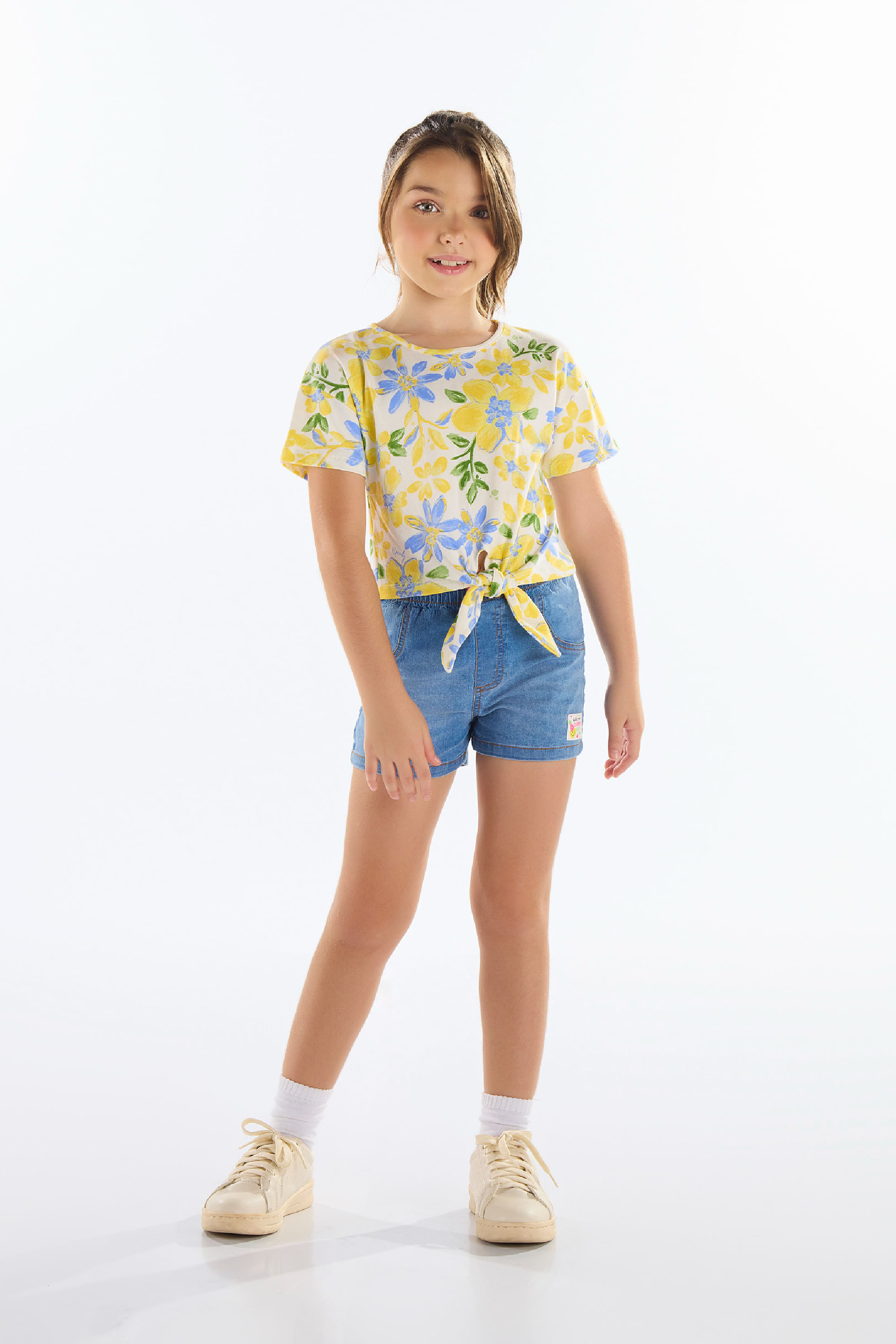 Blusa Infantil Feminina em Cotton Estampado (Branco) Quimby - Imagem 16