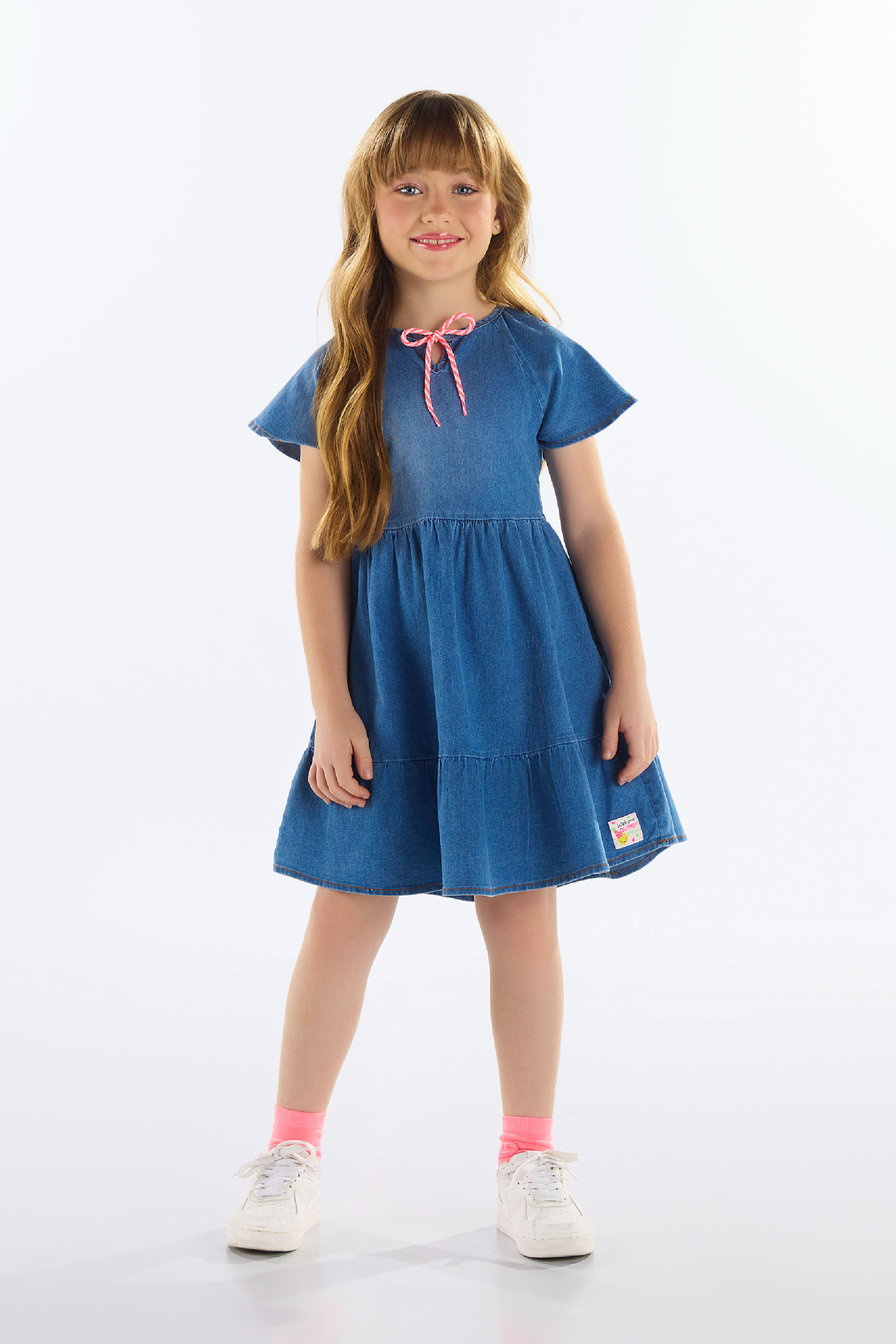 Vestido Infantil em Jeans com Elastano (Azul) Quimby