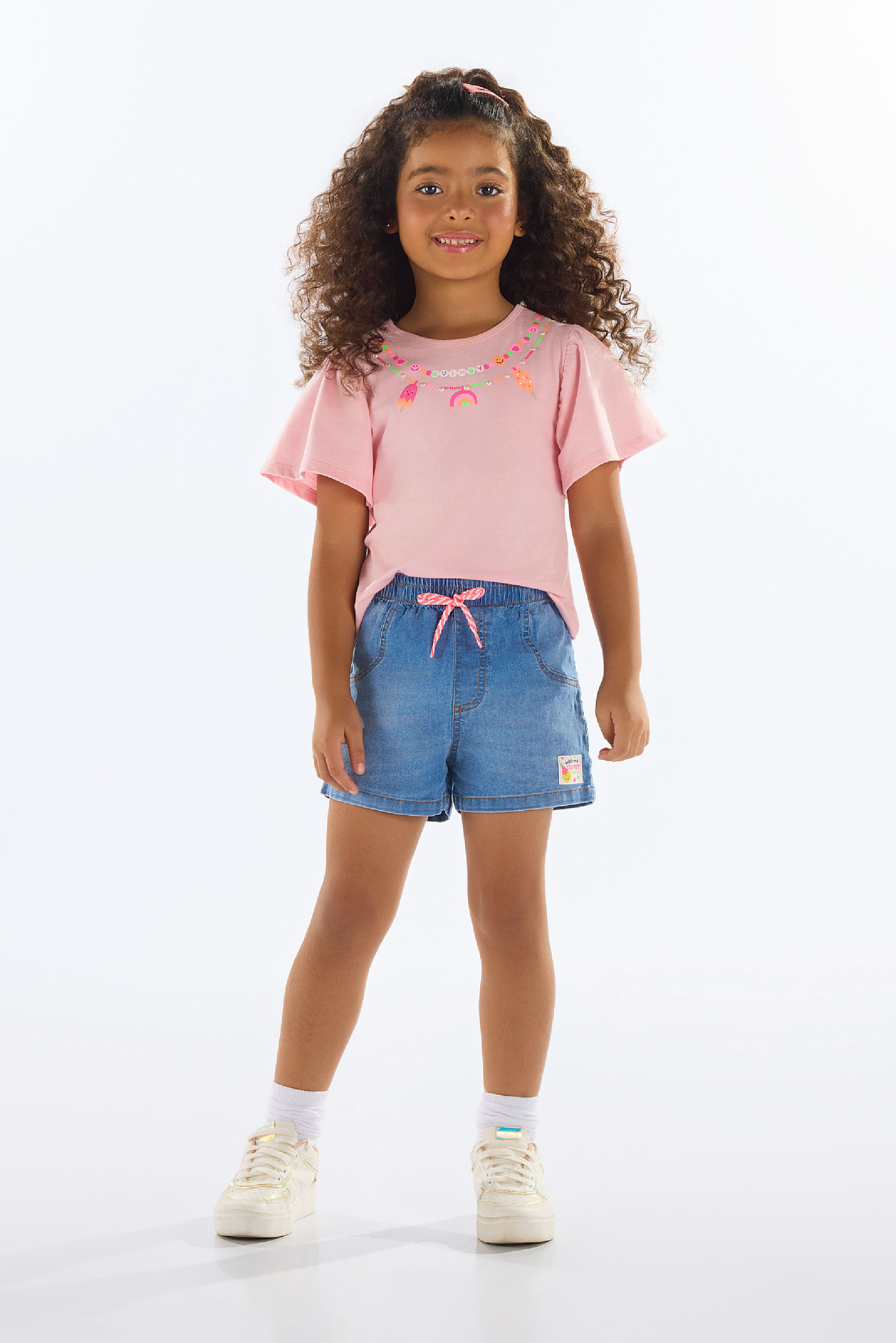 Blusa Infantil Feminina em Algodão (Rosa) Quimby