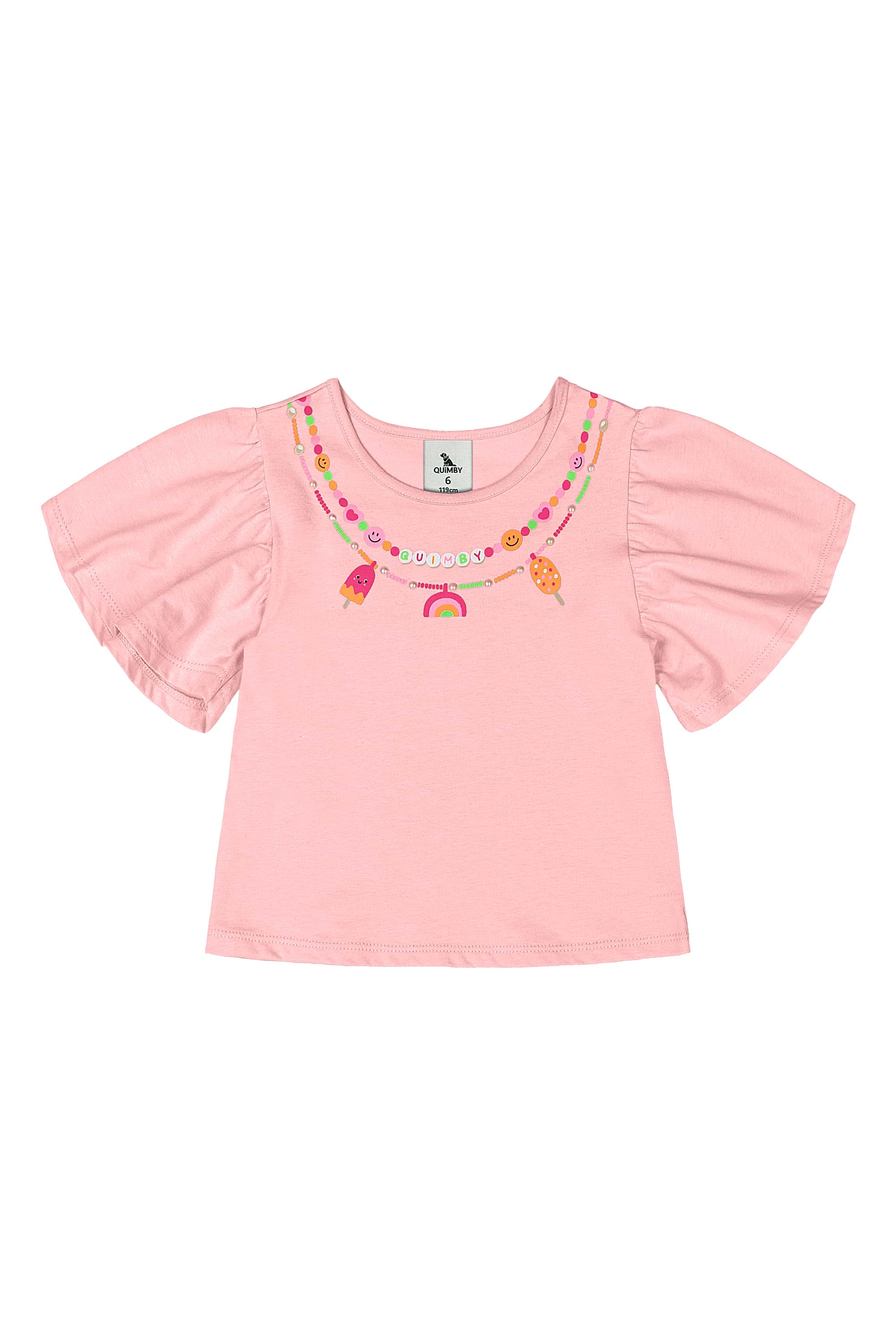 Blusa Infantil Feminina em Algodão (Rosa) Quimby - Imagem 14
