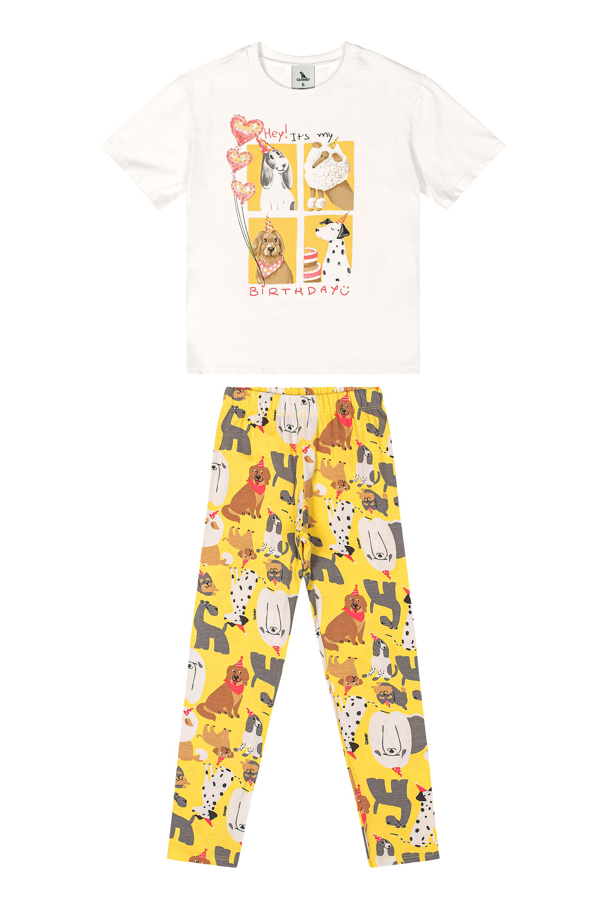 Conjunto com Blusa e Calça Legging Infantil (Off White) Quimby - Imagem 2