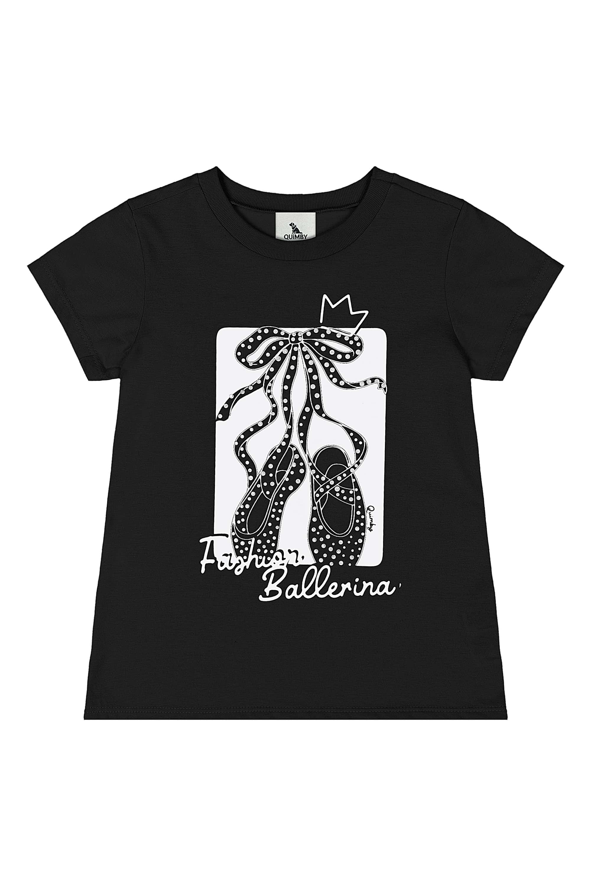 Conjunto com Blusa e Calça Legging de Bolinhas (Preto) Quimby - Imagem 3
