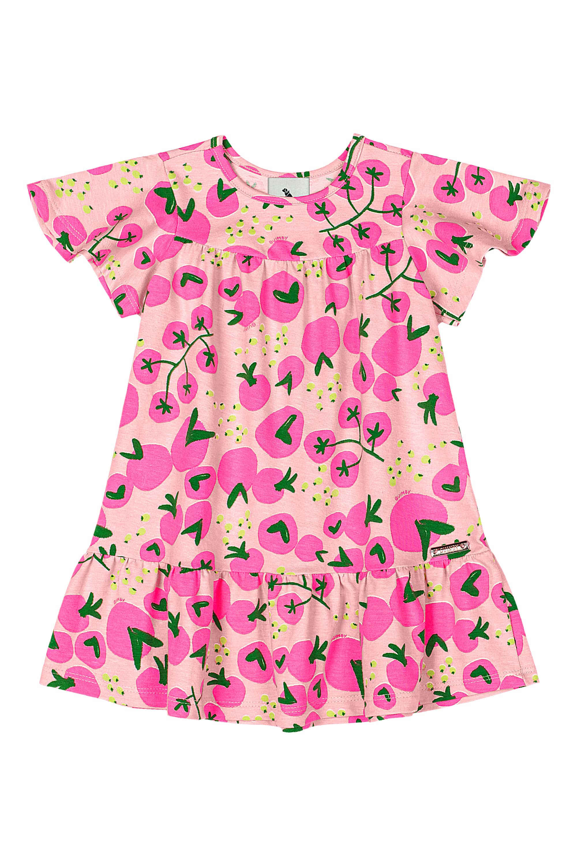 Vestido em Cotton Tomates para Bebê (Rosa) Quimby - Imagem 9