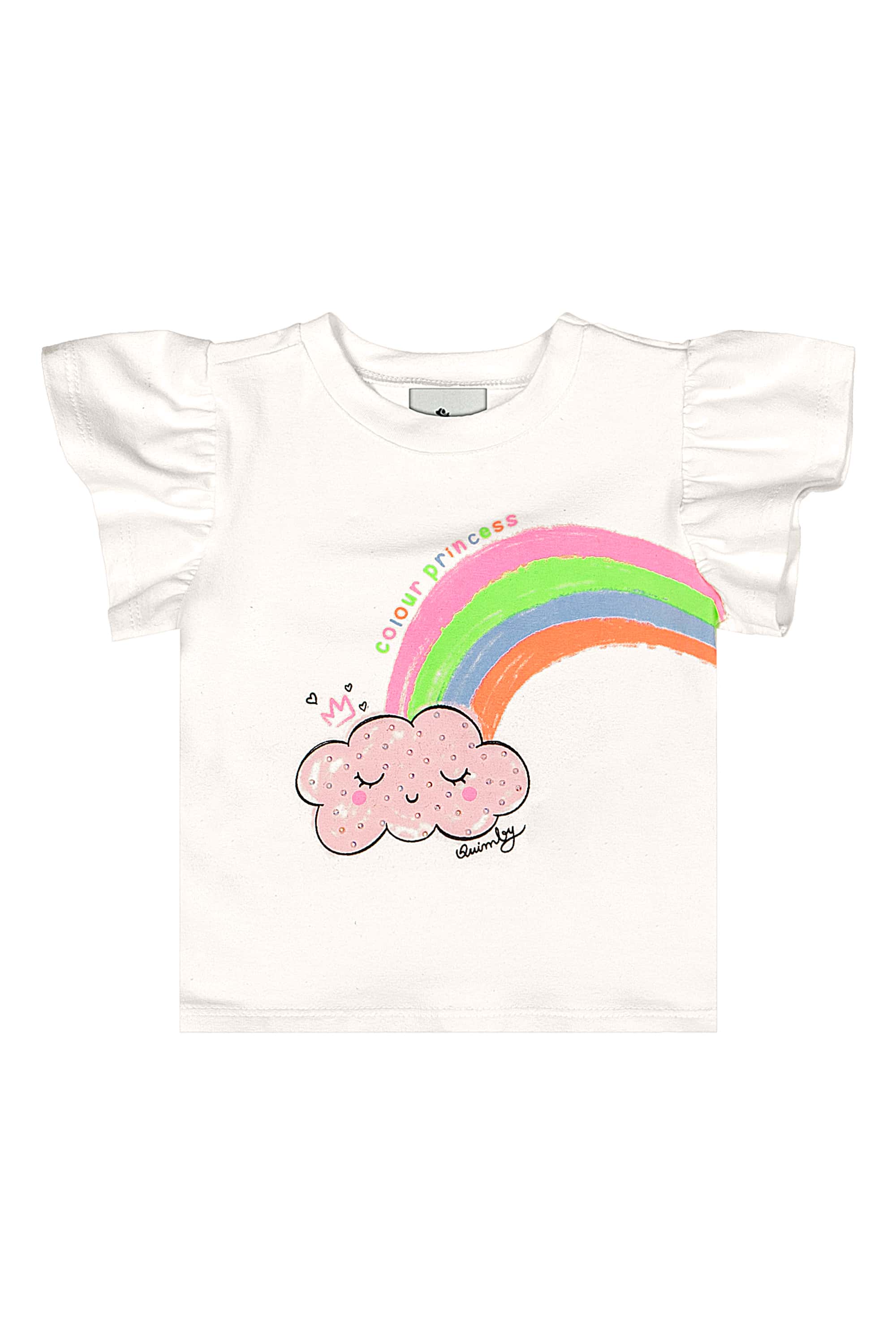 Conjunto Bebê com Blusa e Saia em Tule (Off White) Quimby - Imagem 15