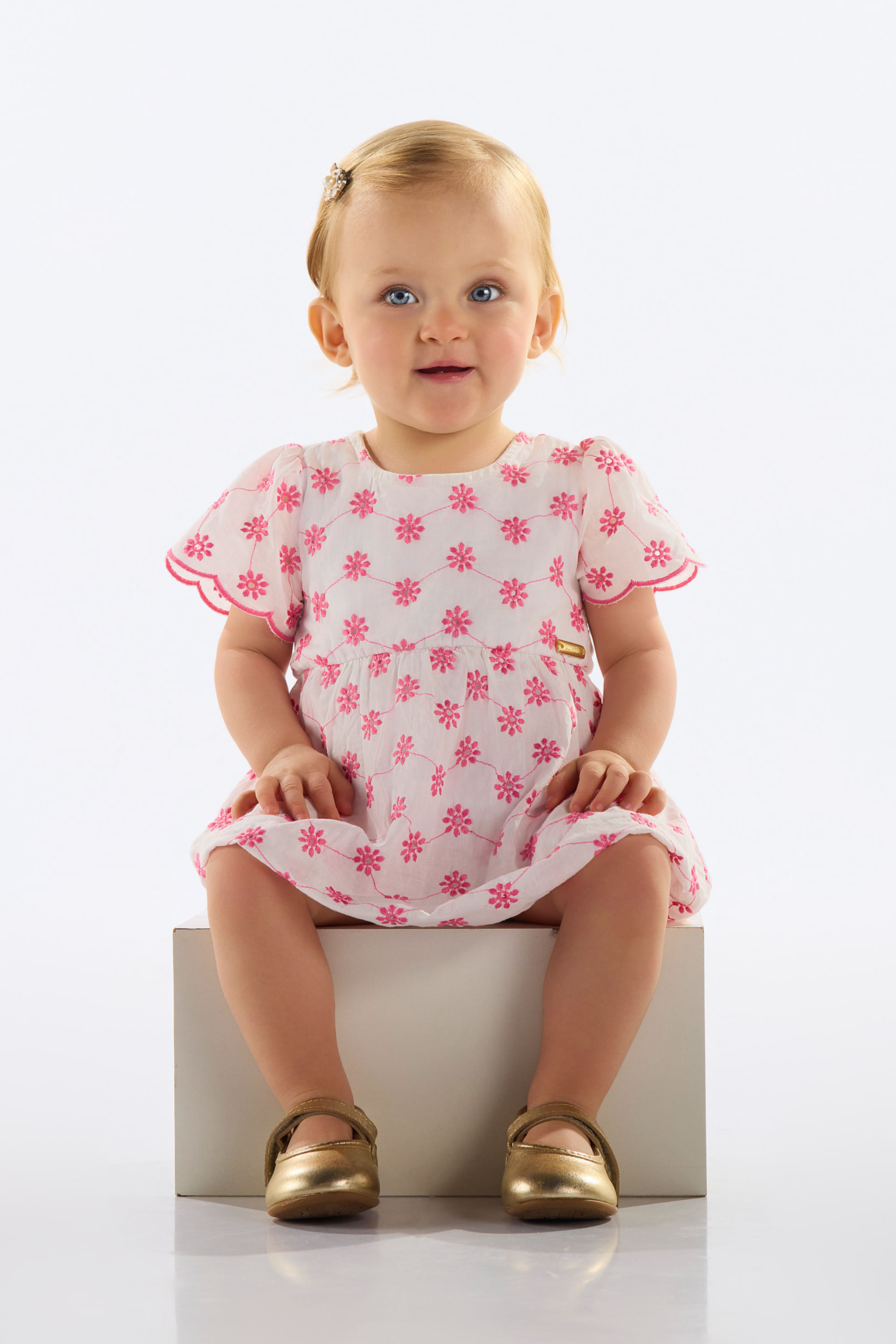 Vestido em Laise para Bebê (Rosa) Quimby