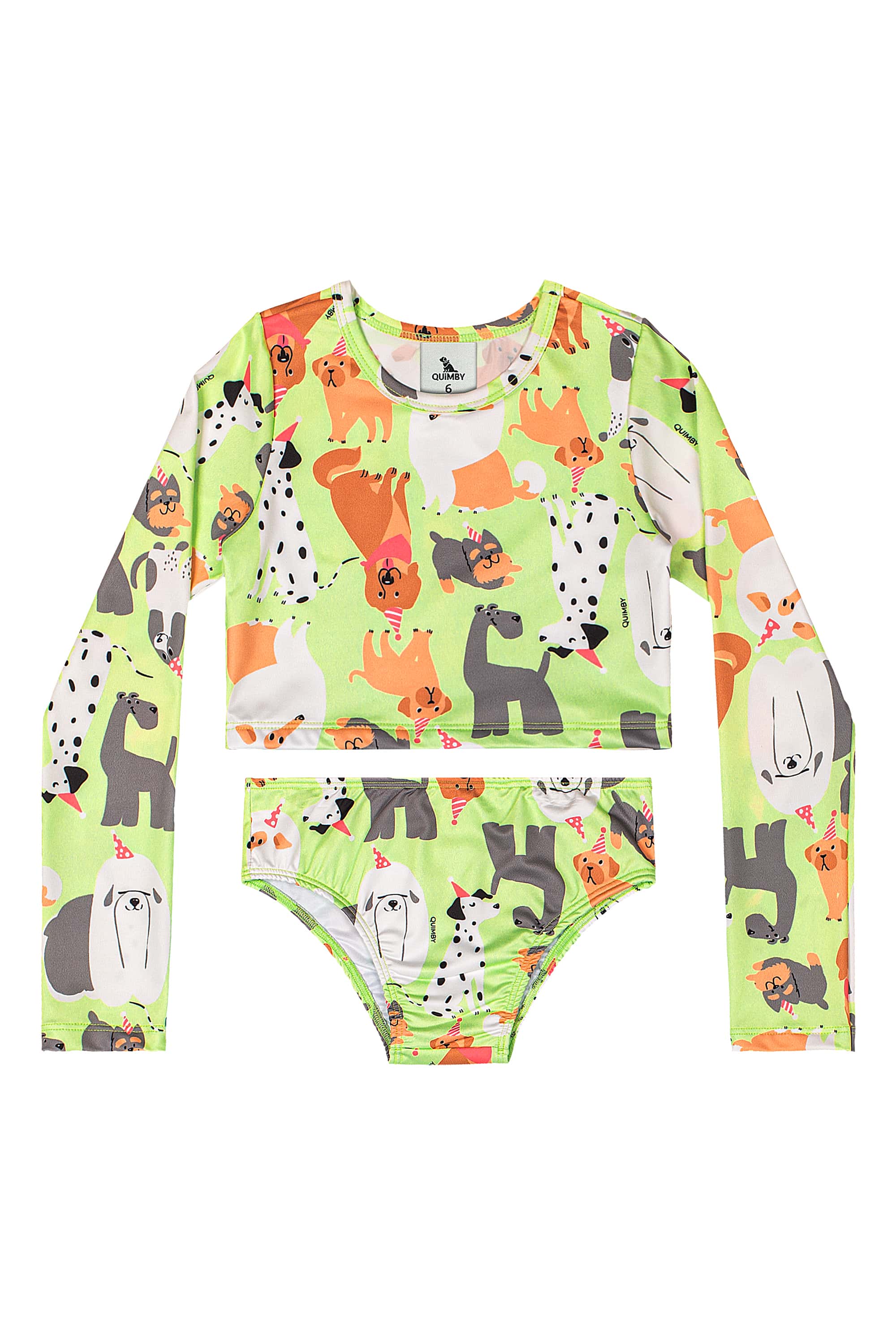 Biquíni Manga Longa com FPS +50 Infantil (Verde) Quimby