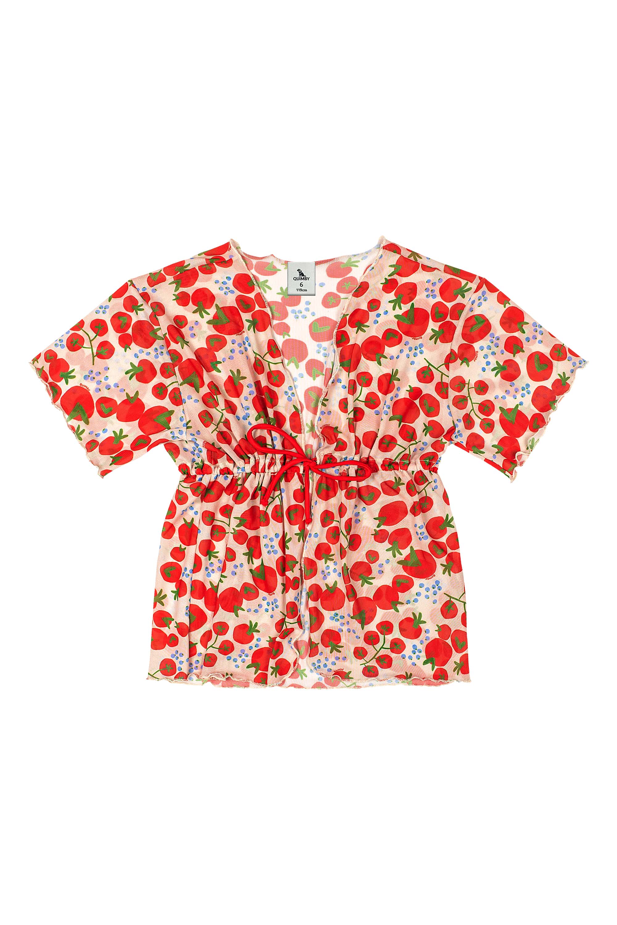 Saída de Praia Estampada Infantil para Menina (Bege) Quimby