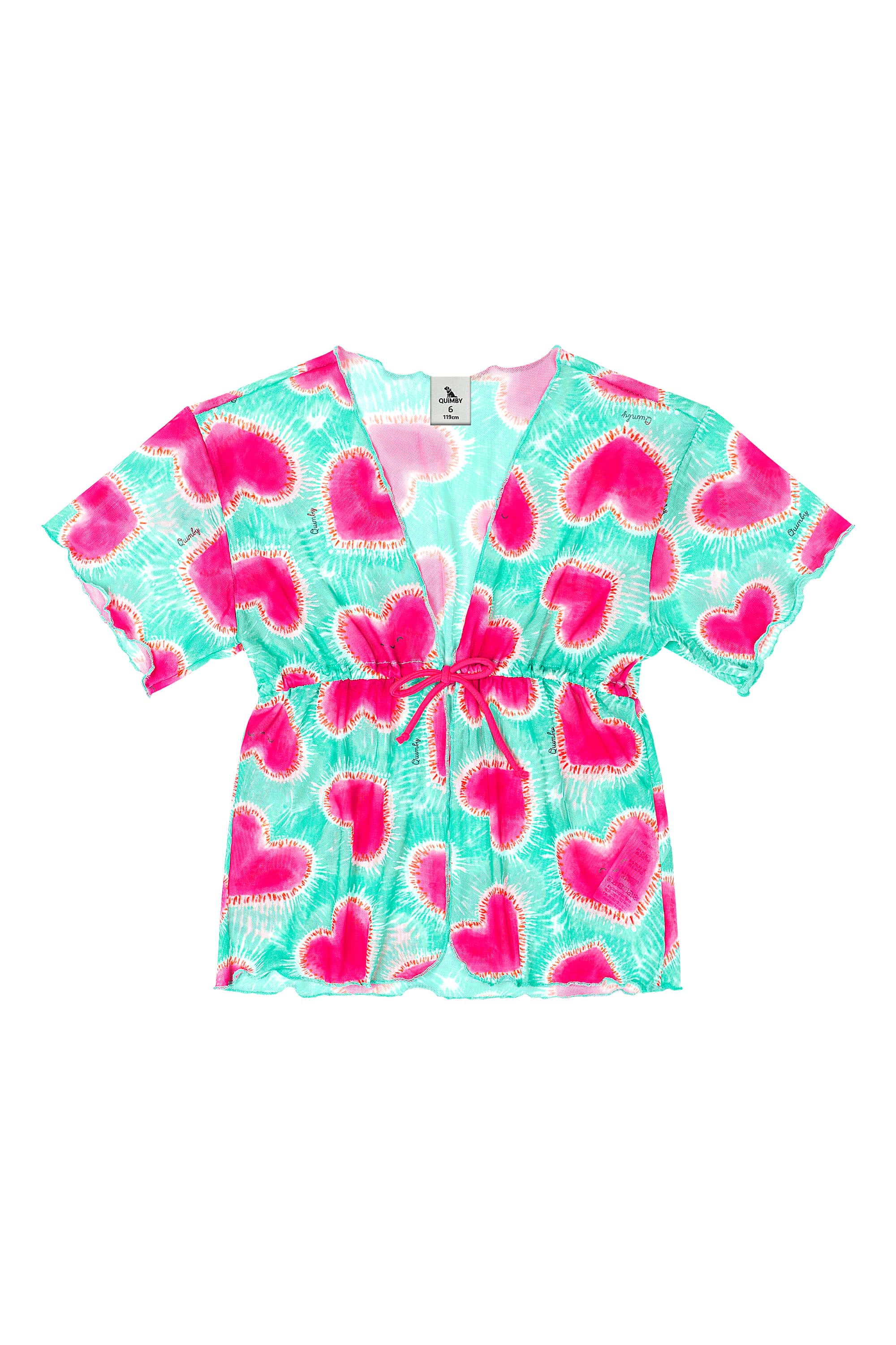 Saída de Praia Estampada Infantil para Menina (Azul) Quimby