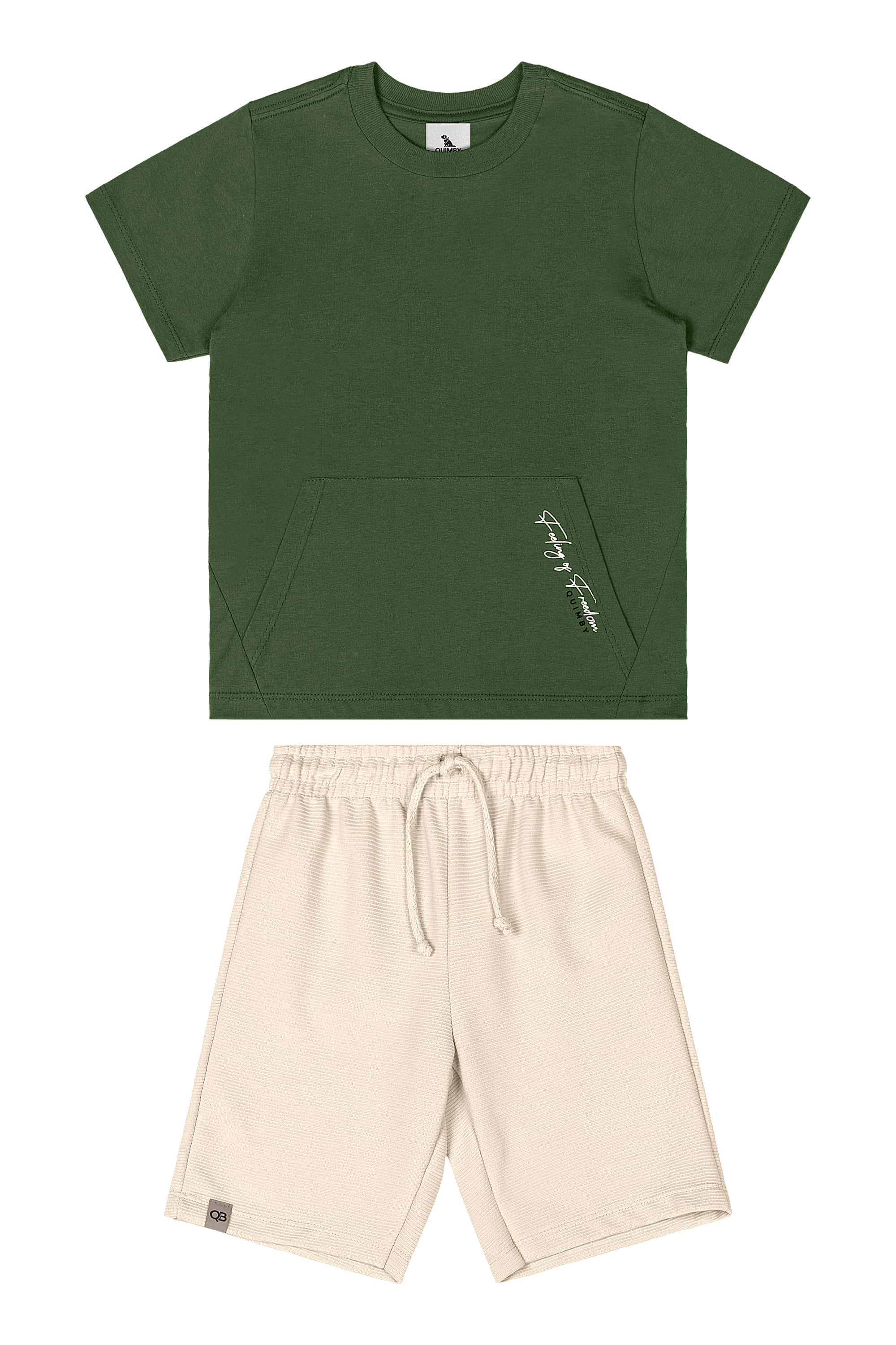 Conjunto com Camiseta e Bermuda para Menino (Verde) Quimby - Imagem 16
