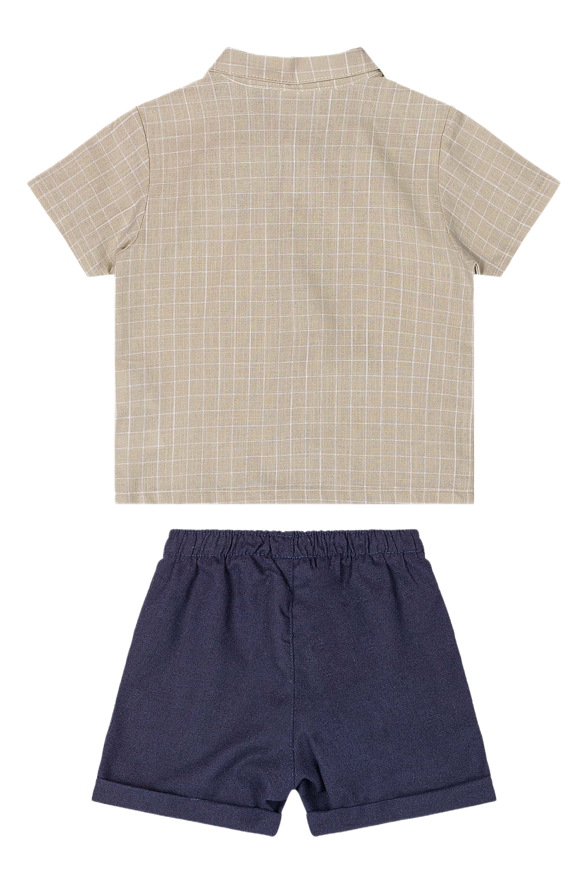 Conjunto Bebê Menino com Camisa e Bermuda (Bege) Quimby - Imagem 12